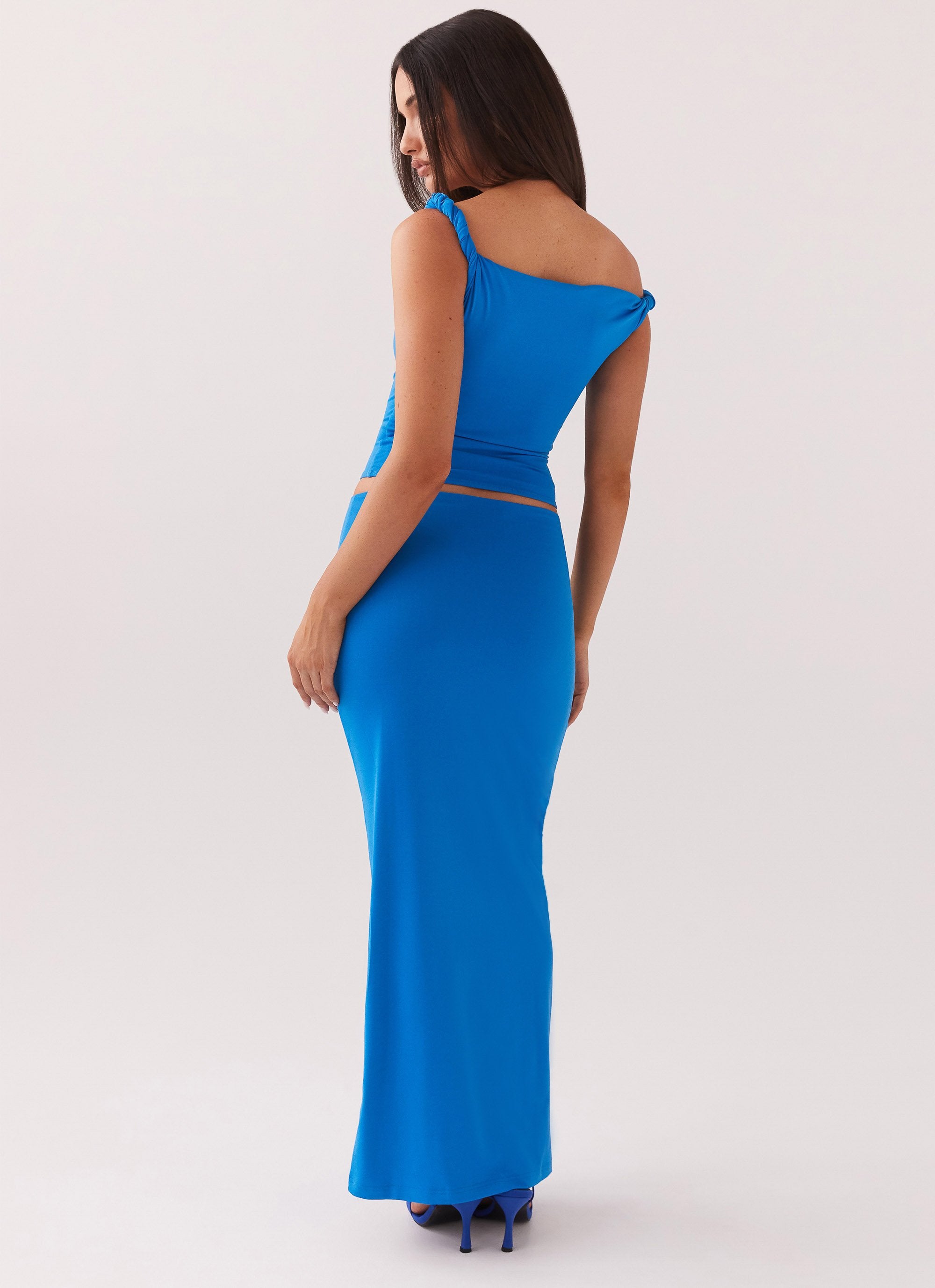 Solace Soul Twist Shoulder Top - Cobalt