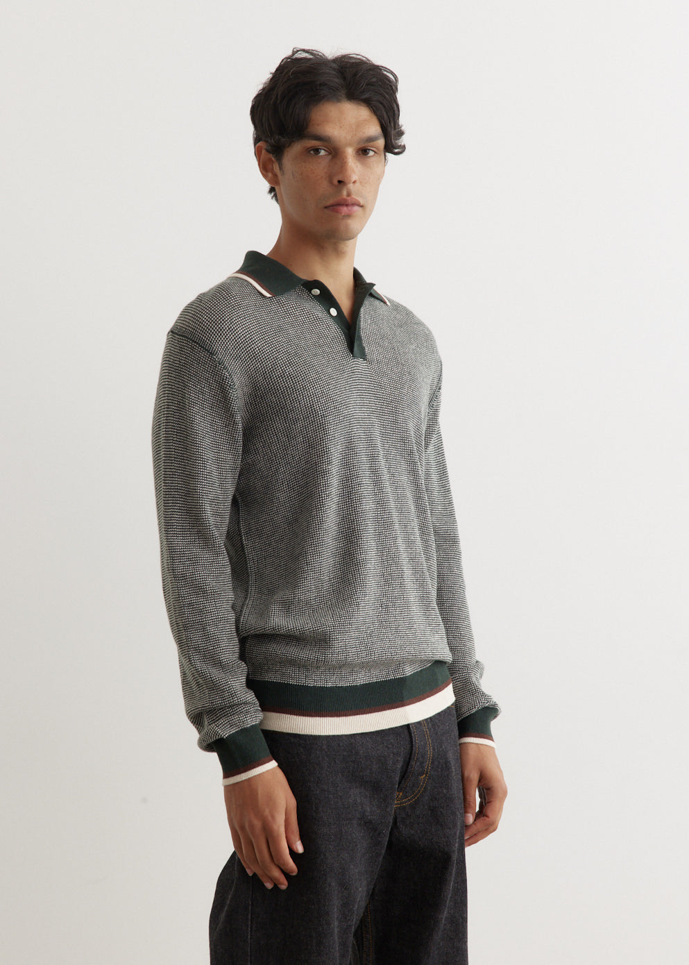 Collar Line Knit Polo