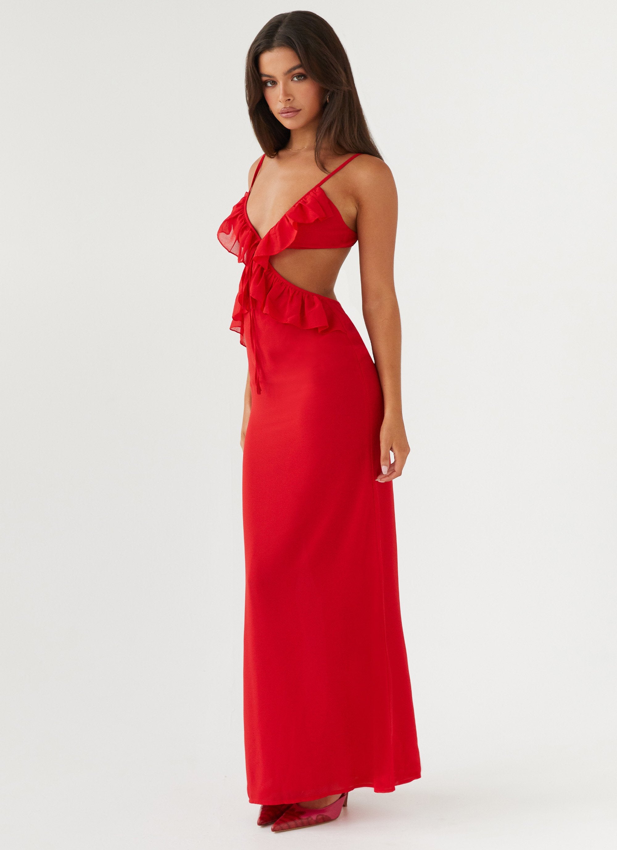 Klara Cut Out Maxi Dress - Red