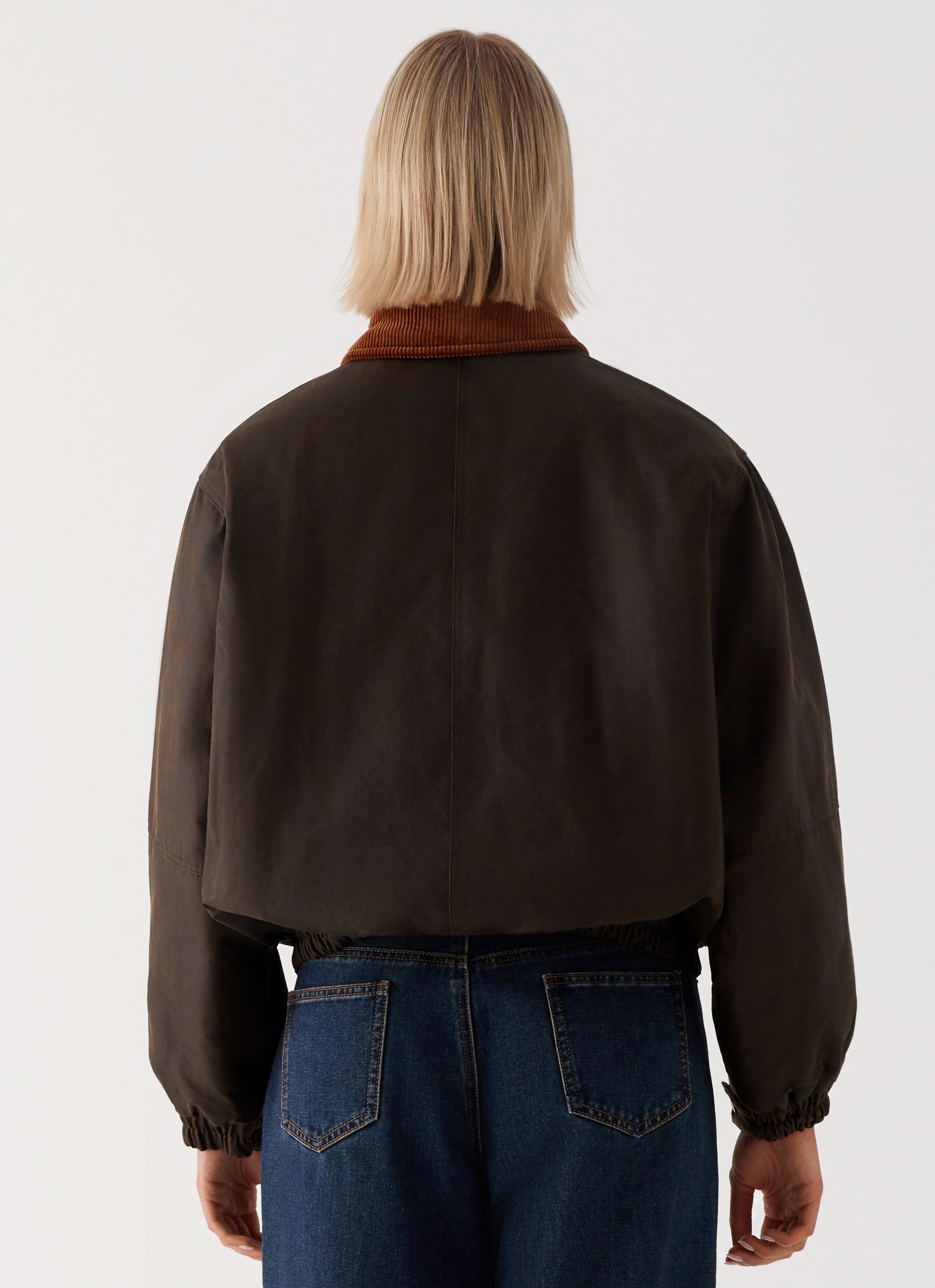 Lucky Gal Bomber Jacket - Waxed Brown