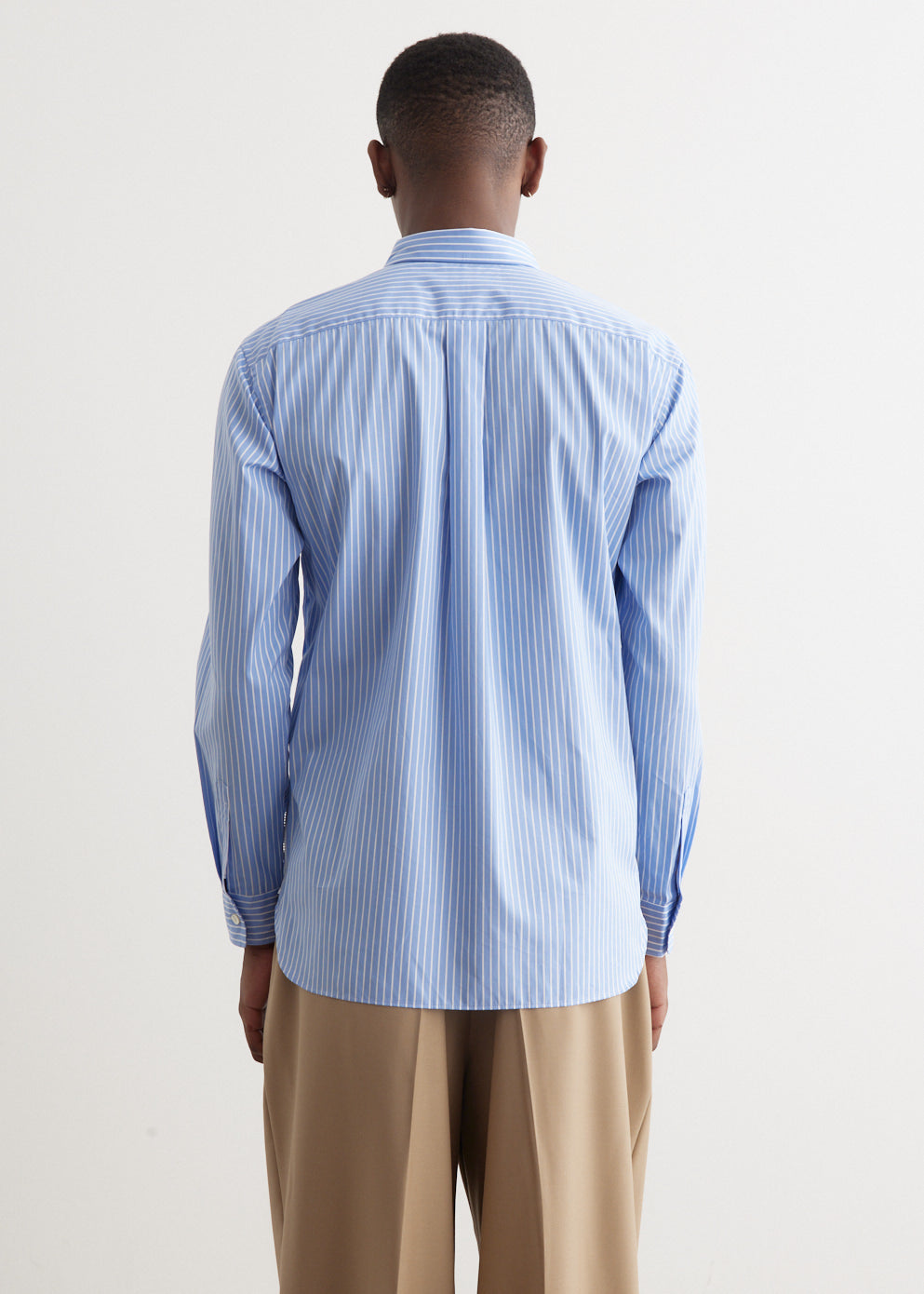 Cotton Broad Stripe Zip Gusset Shirt