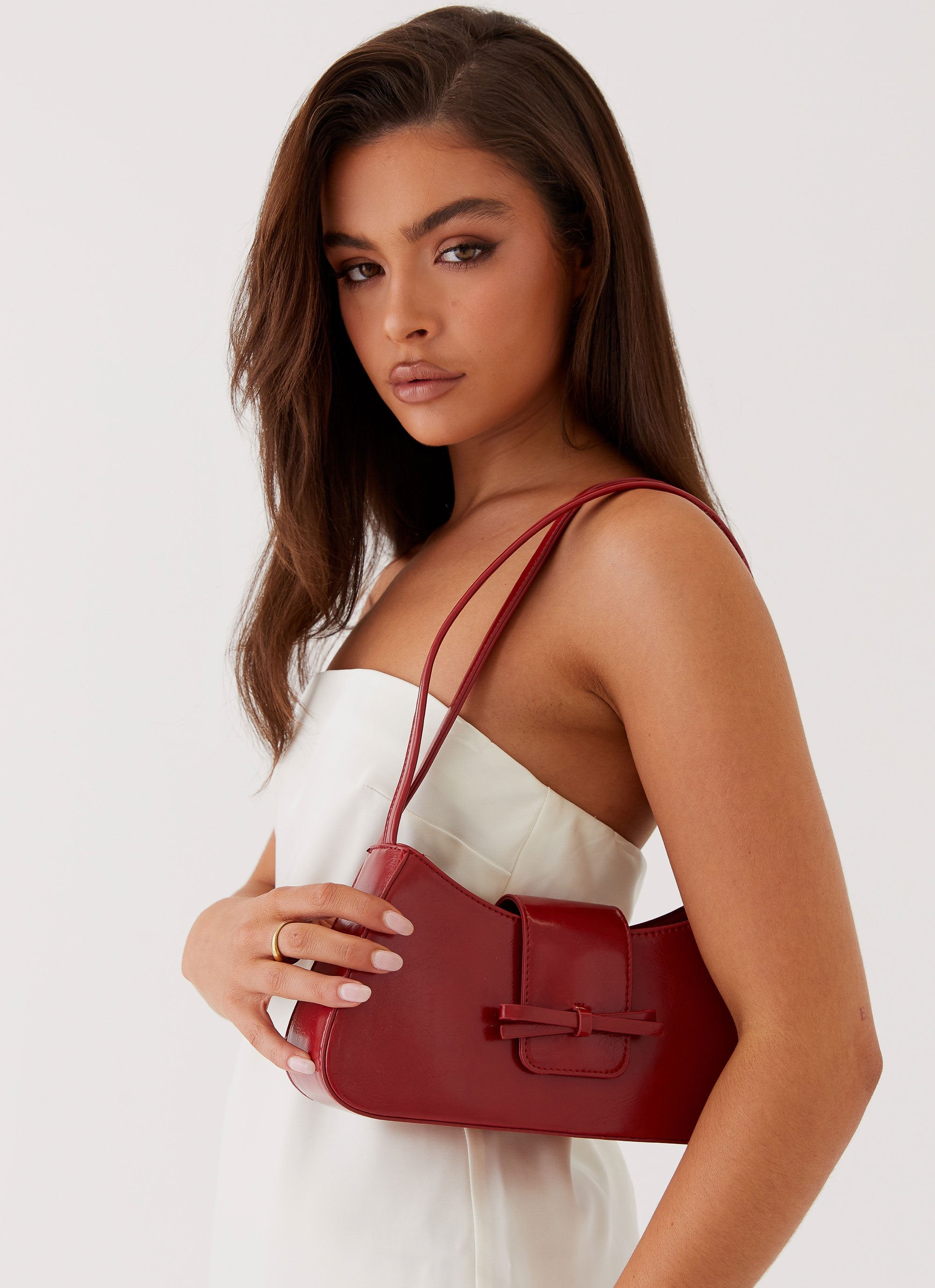 Cara Bow Shoulder Bag - Red