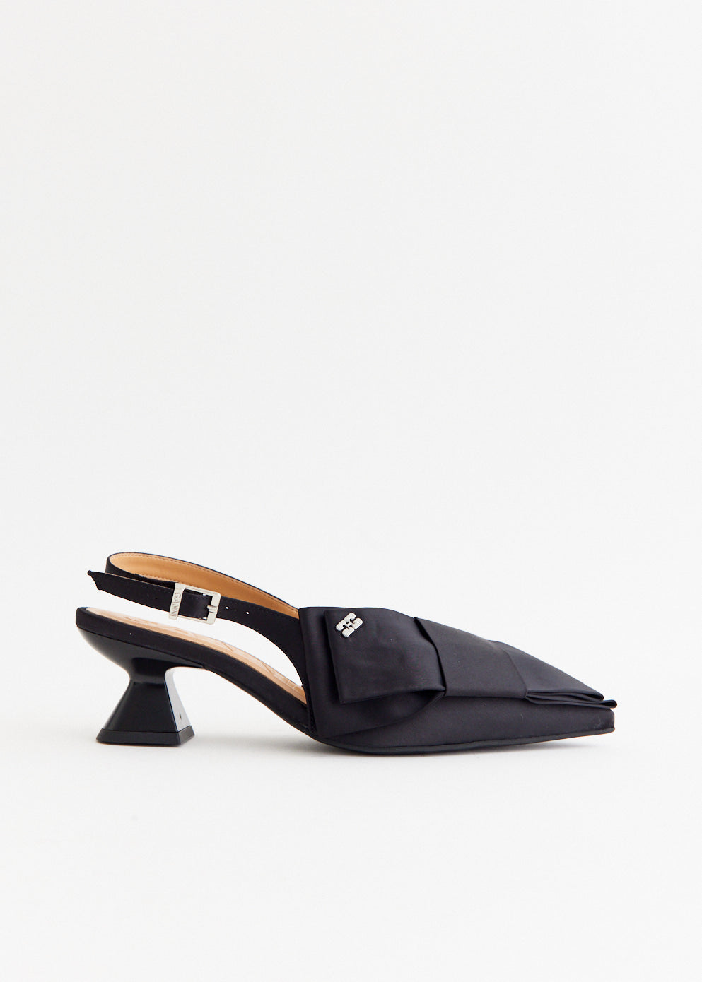 Big Bow Slingback Kitten Heel Pumps