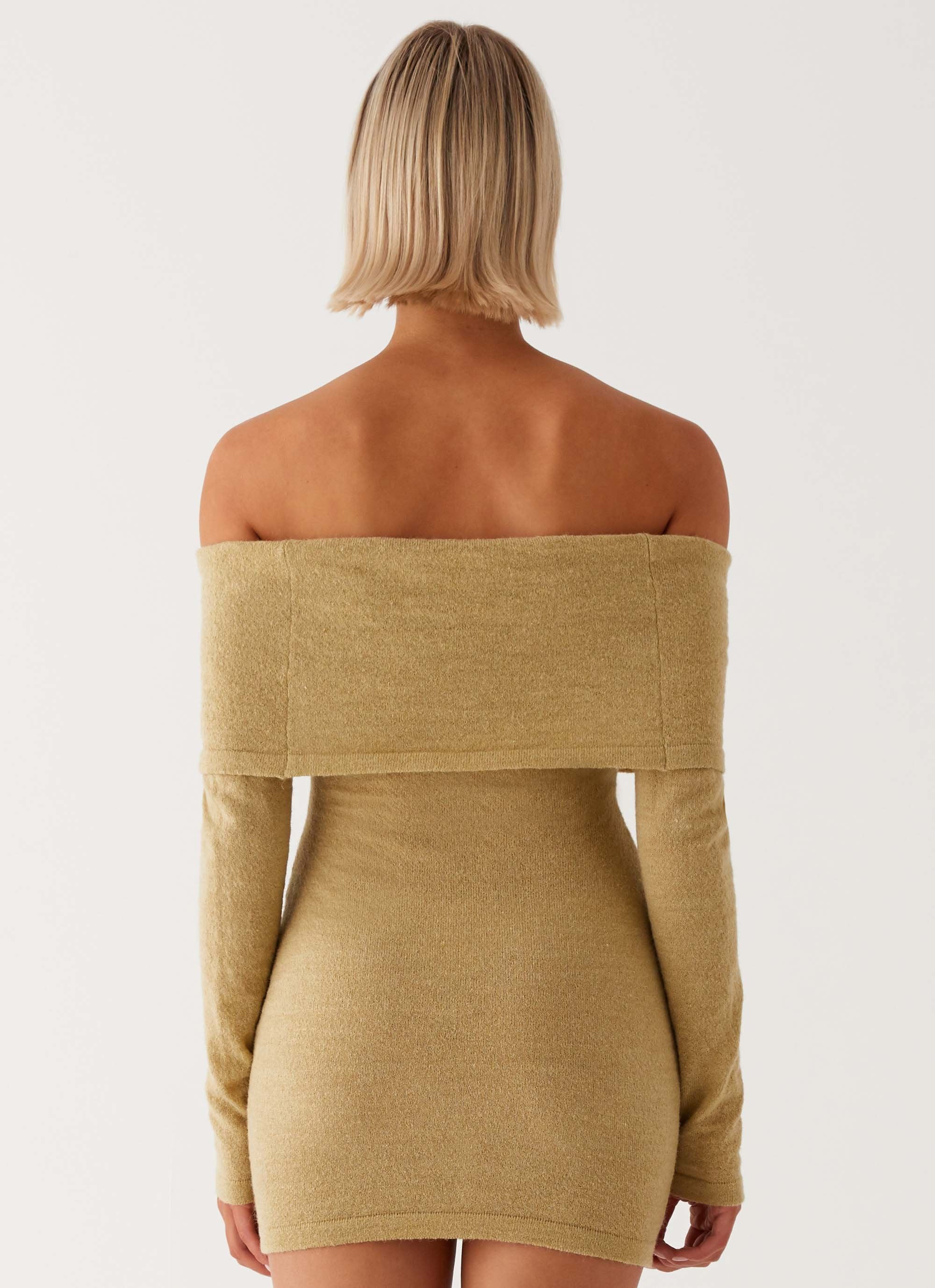 Myla Off Shoulder Mini Dress - Camel