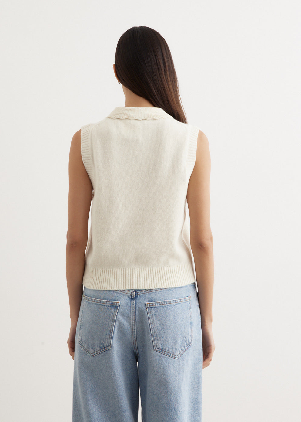 Graphic Wool Mix Collar Vest