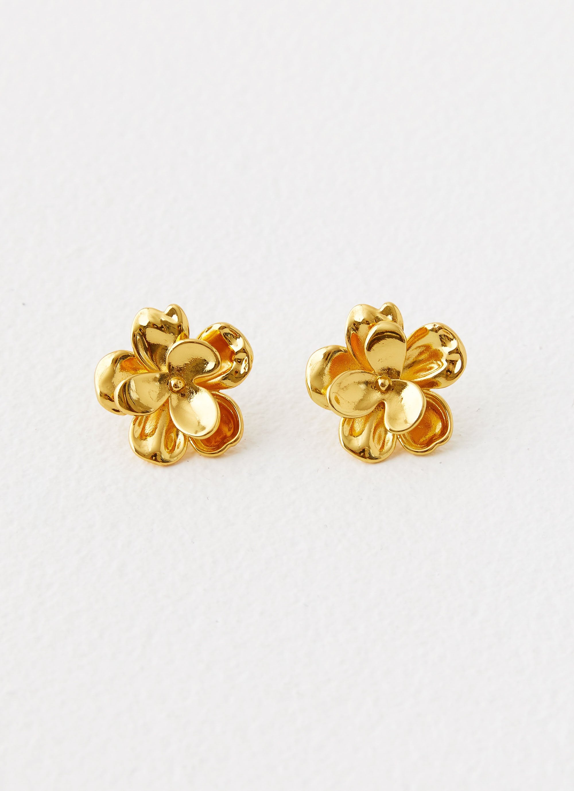 Bold Rosette Earrings - Gold