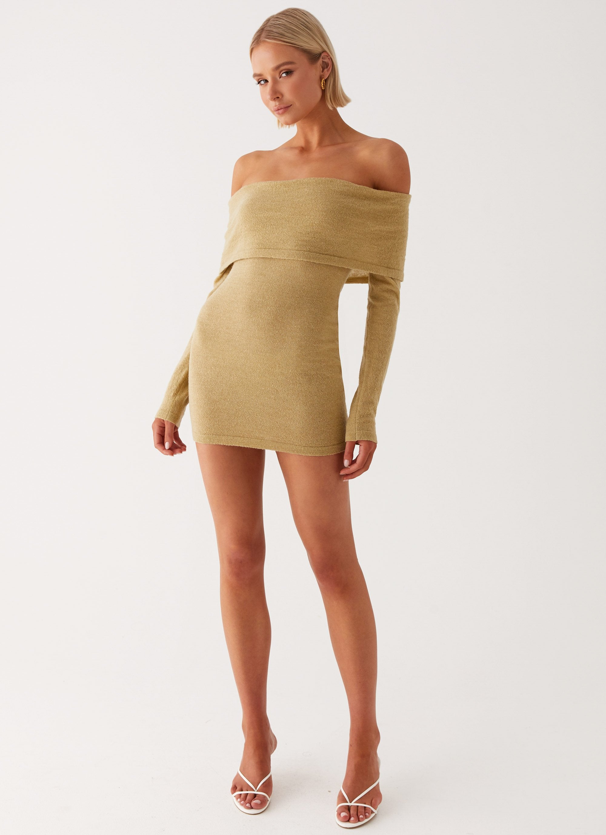 Myla Off Shoulder Mini Dress - Camel