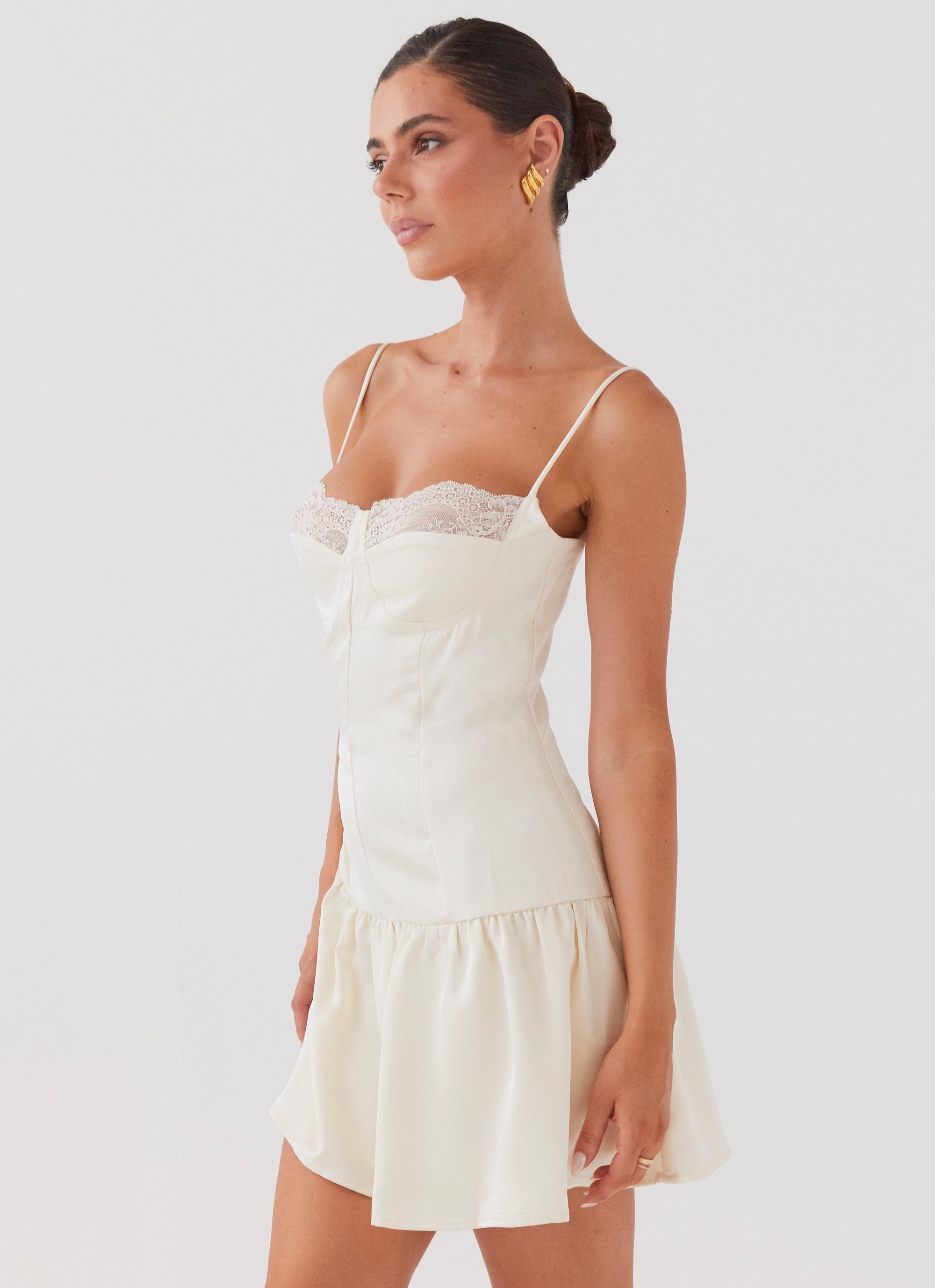 Take A Chance Bustier Mini Dress - Ivory