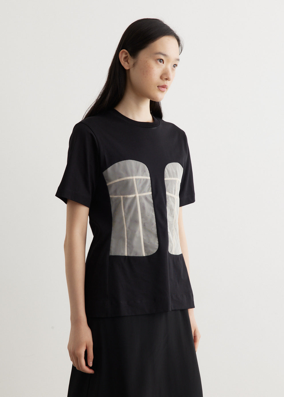 Panelled Bust Detail T-Shirt