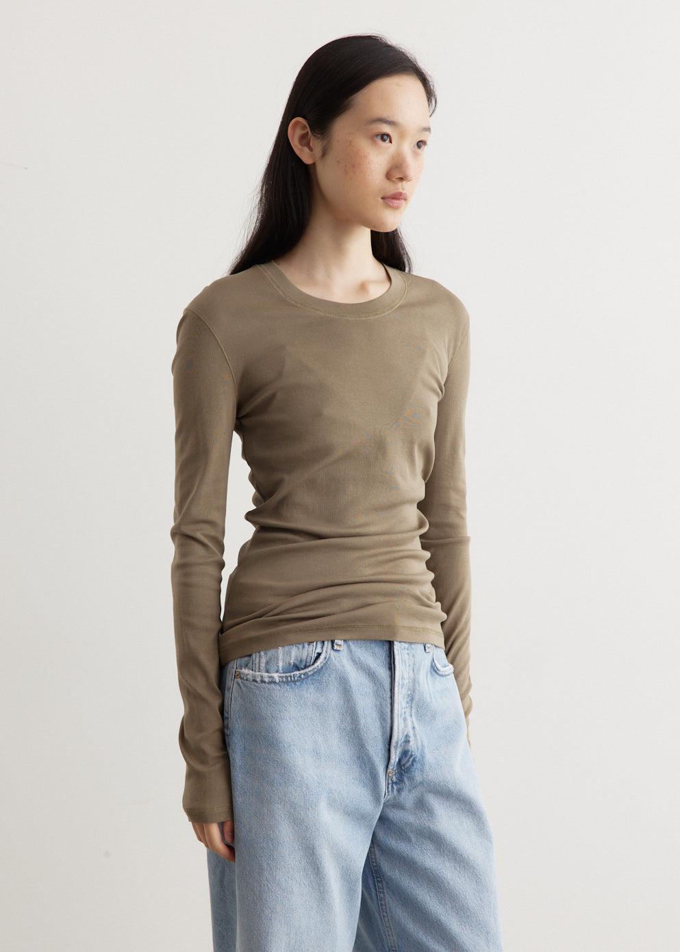 Rib Long Sleeve T-Shirt