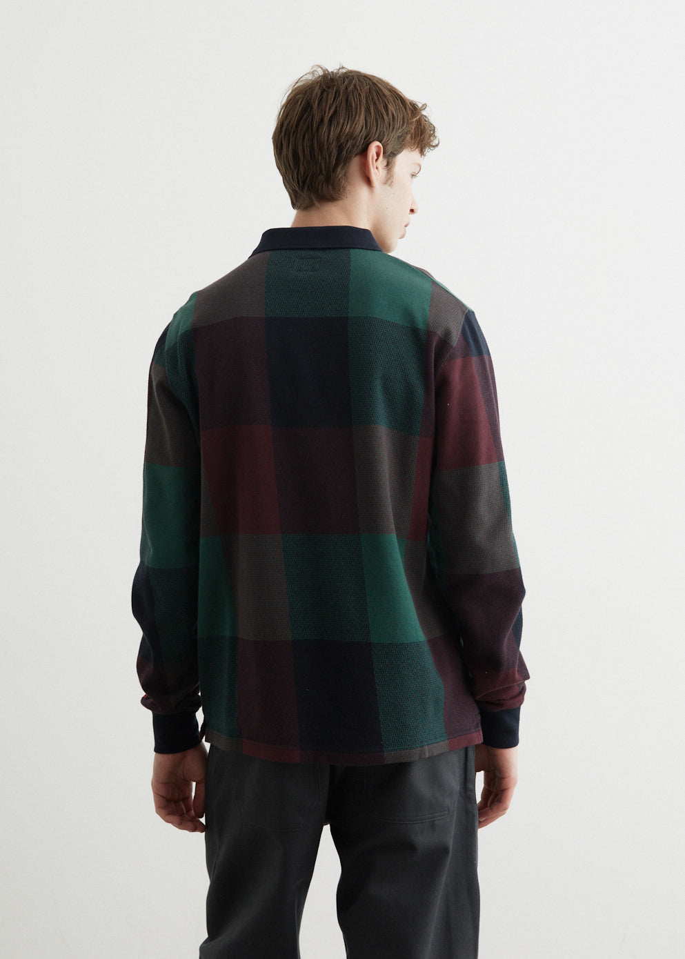 Buffalo Plaid Long Sleeve Polo