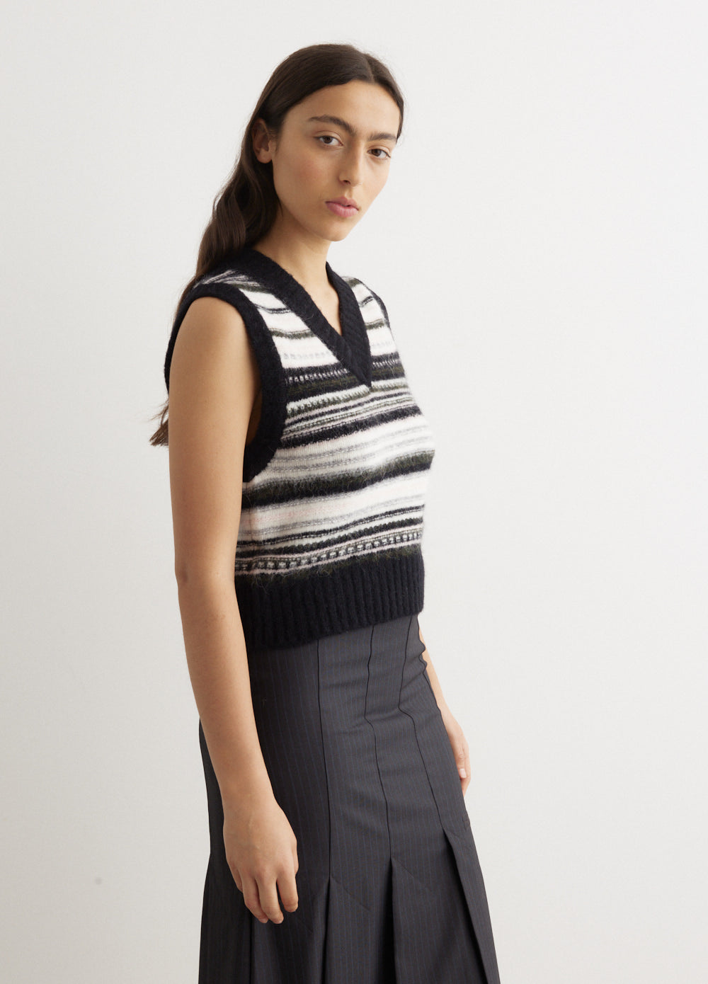 Soft Wool Stripe Vest