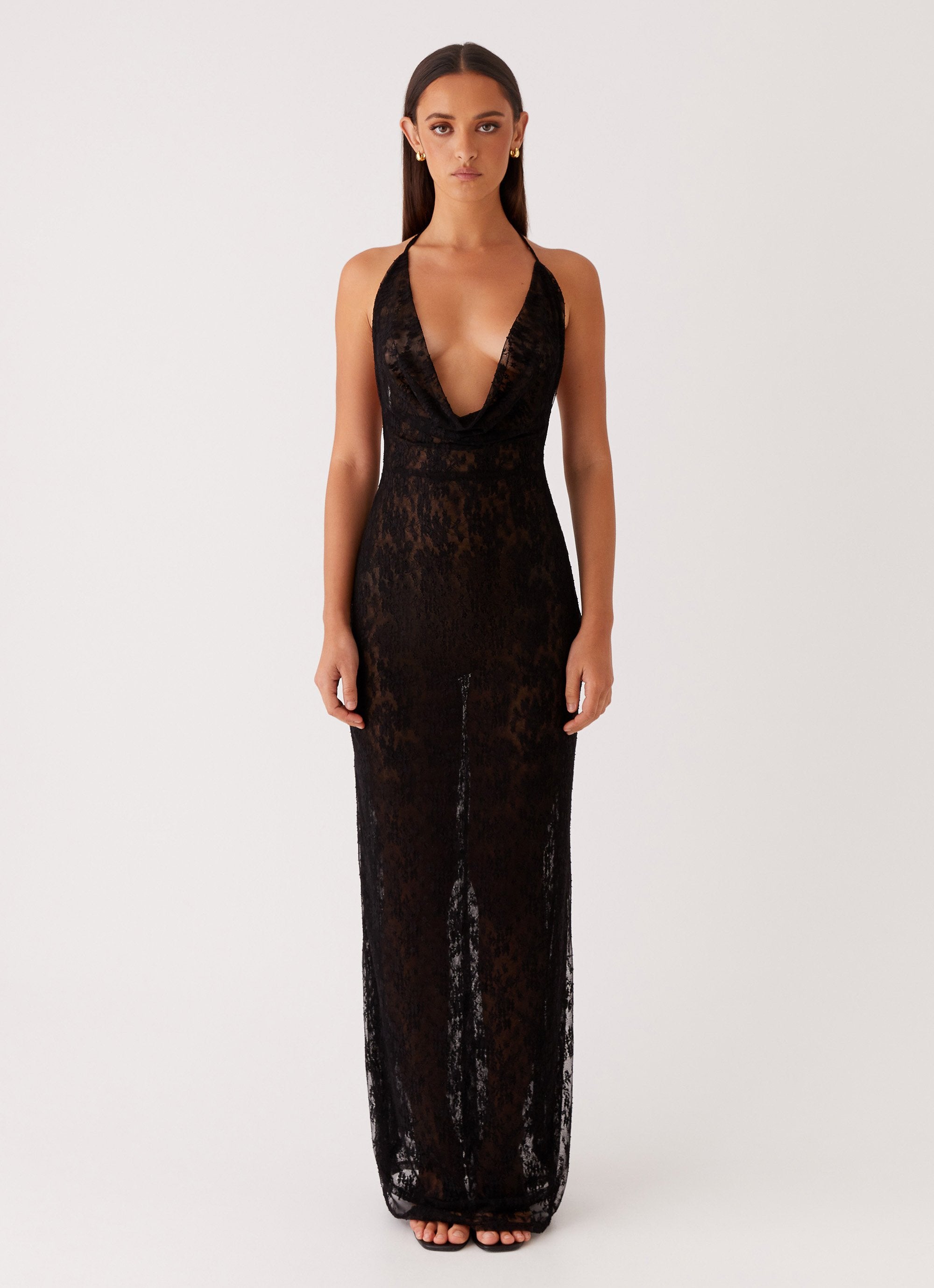 Champagne Coastline Maxi Dress - Black