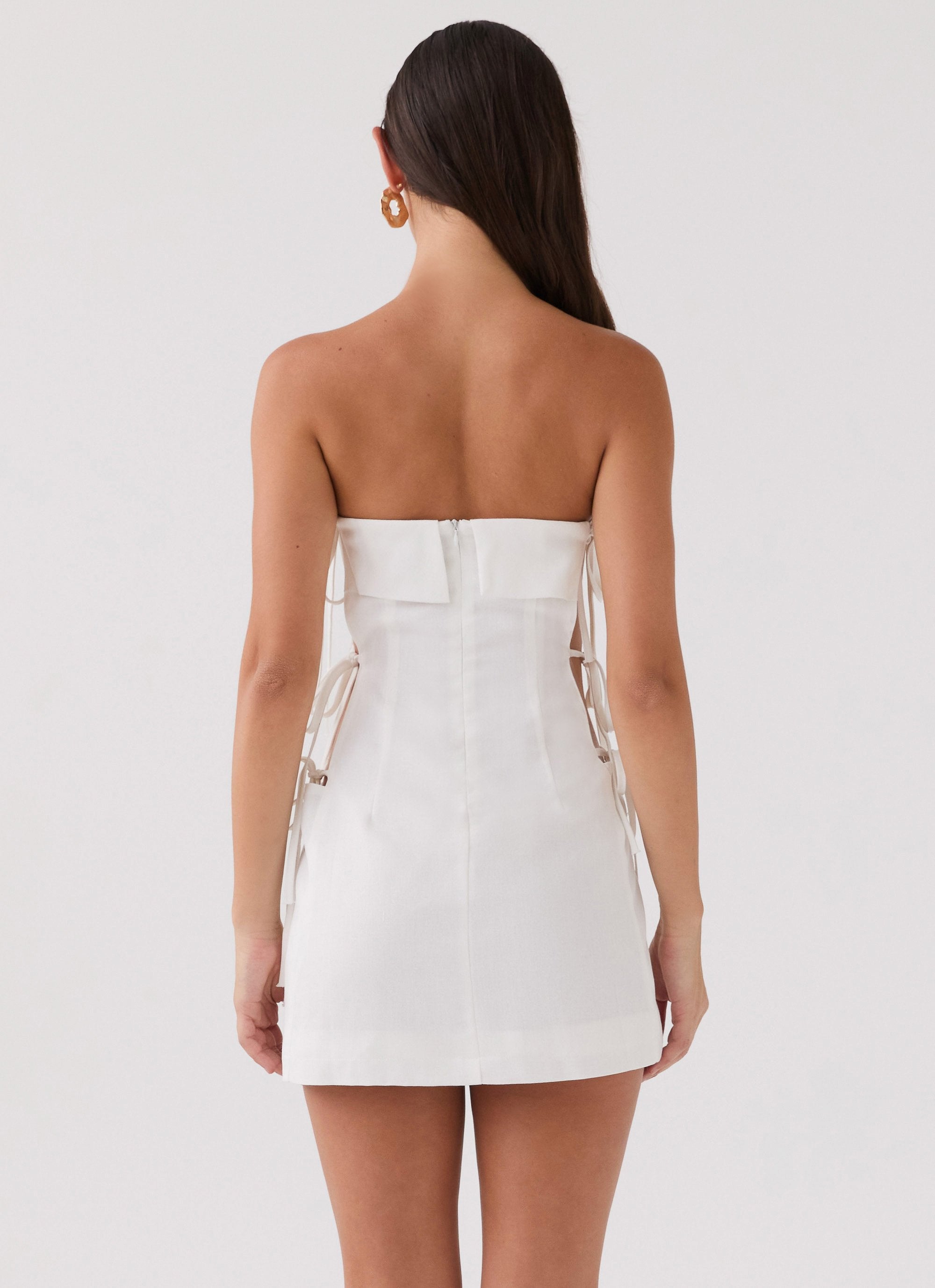 Aura Tie Tube Dress - White