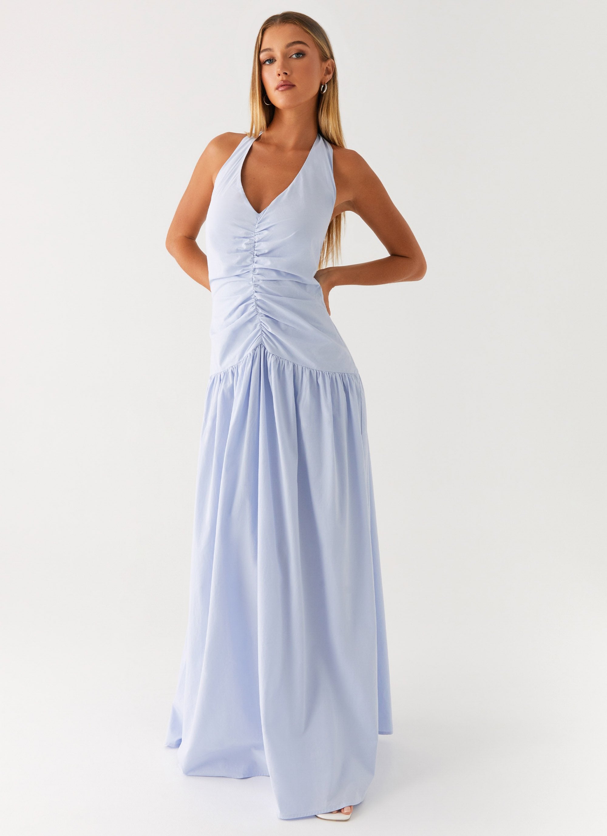 Worth The Wait Maxi Dress - Heather Blue