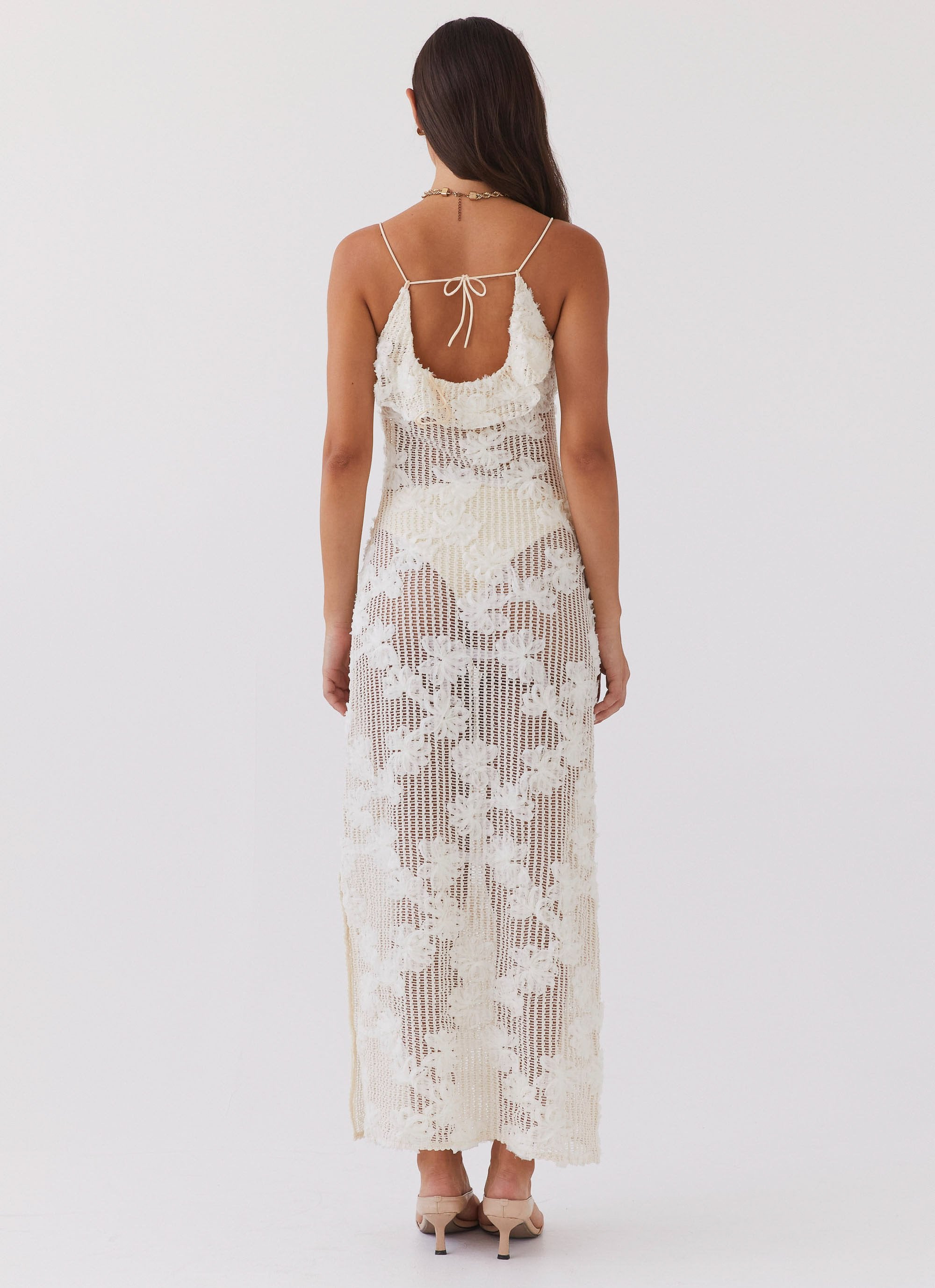 Evangeline Embroidered Maxi Dress - Ivory Tea