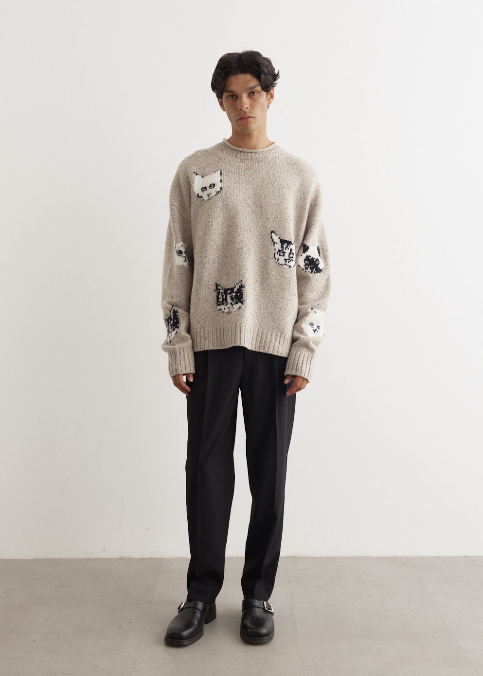 Kuelu Cat Jacquard Sweater