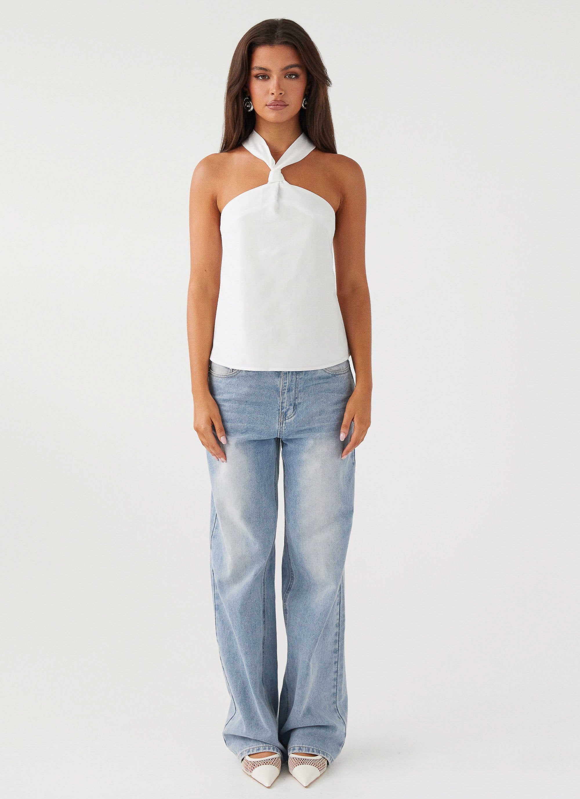 Keira Linen Top - White