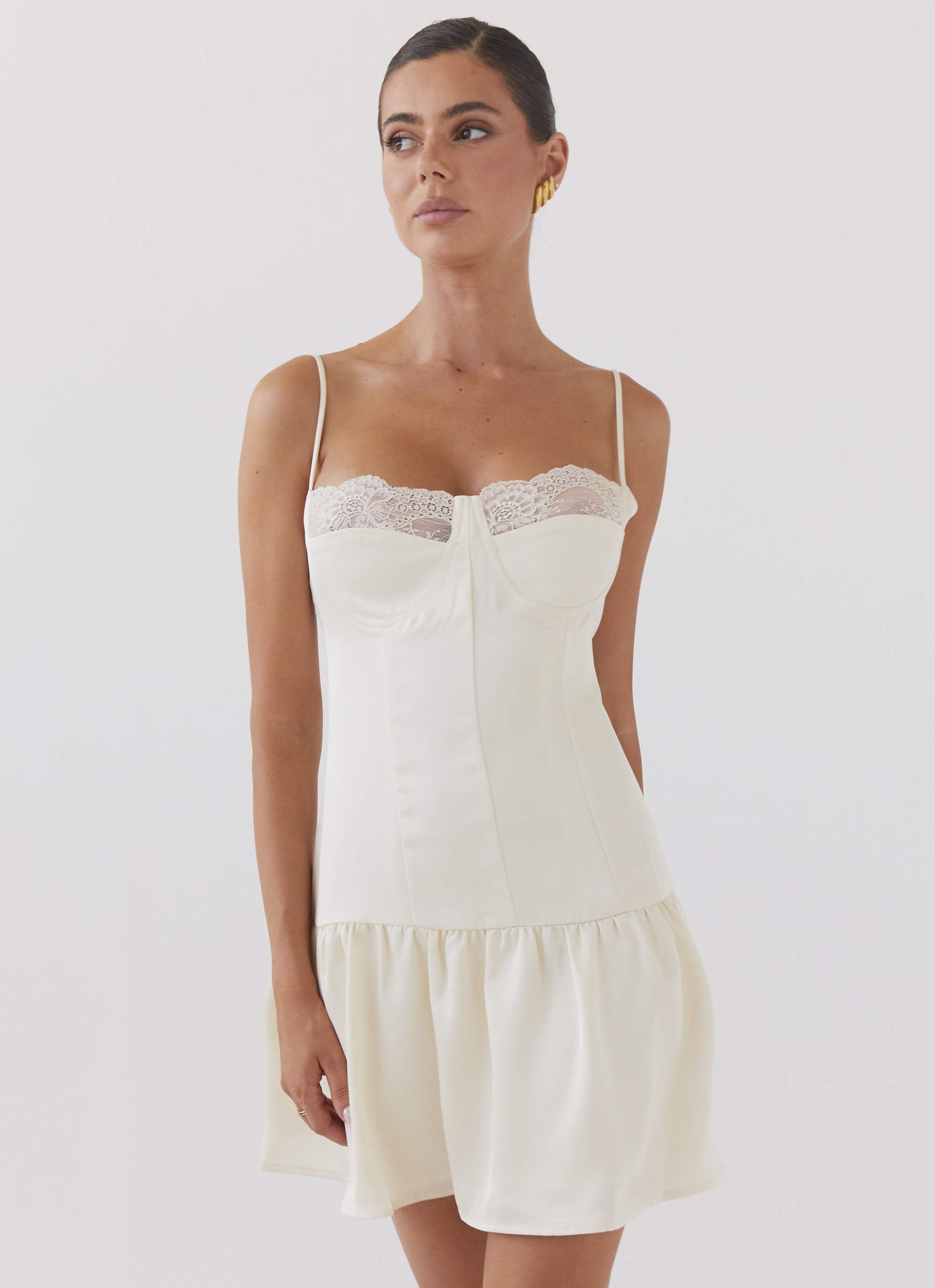 Take A Chance Bustier Mini Dress - Ivory