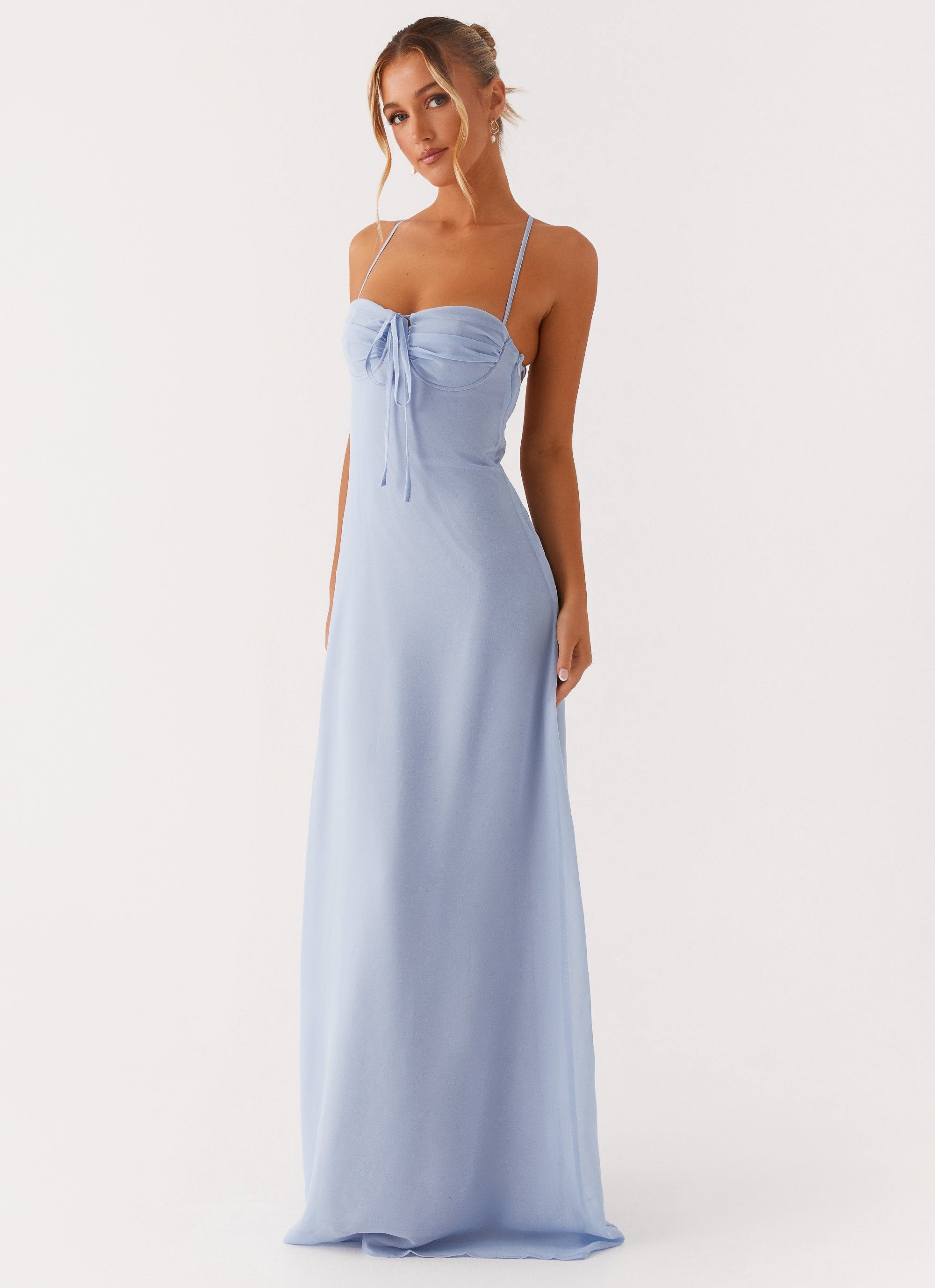 Aveline Bustier Maxi Dress - Blue