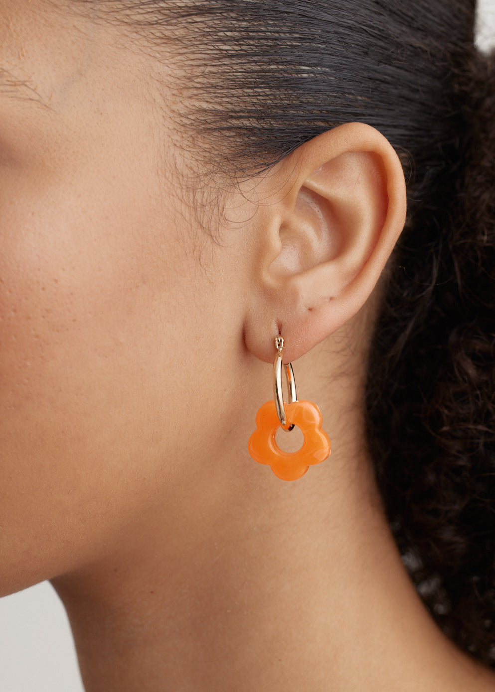 Hoop And Flower Earring