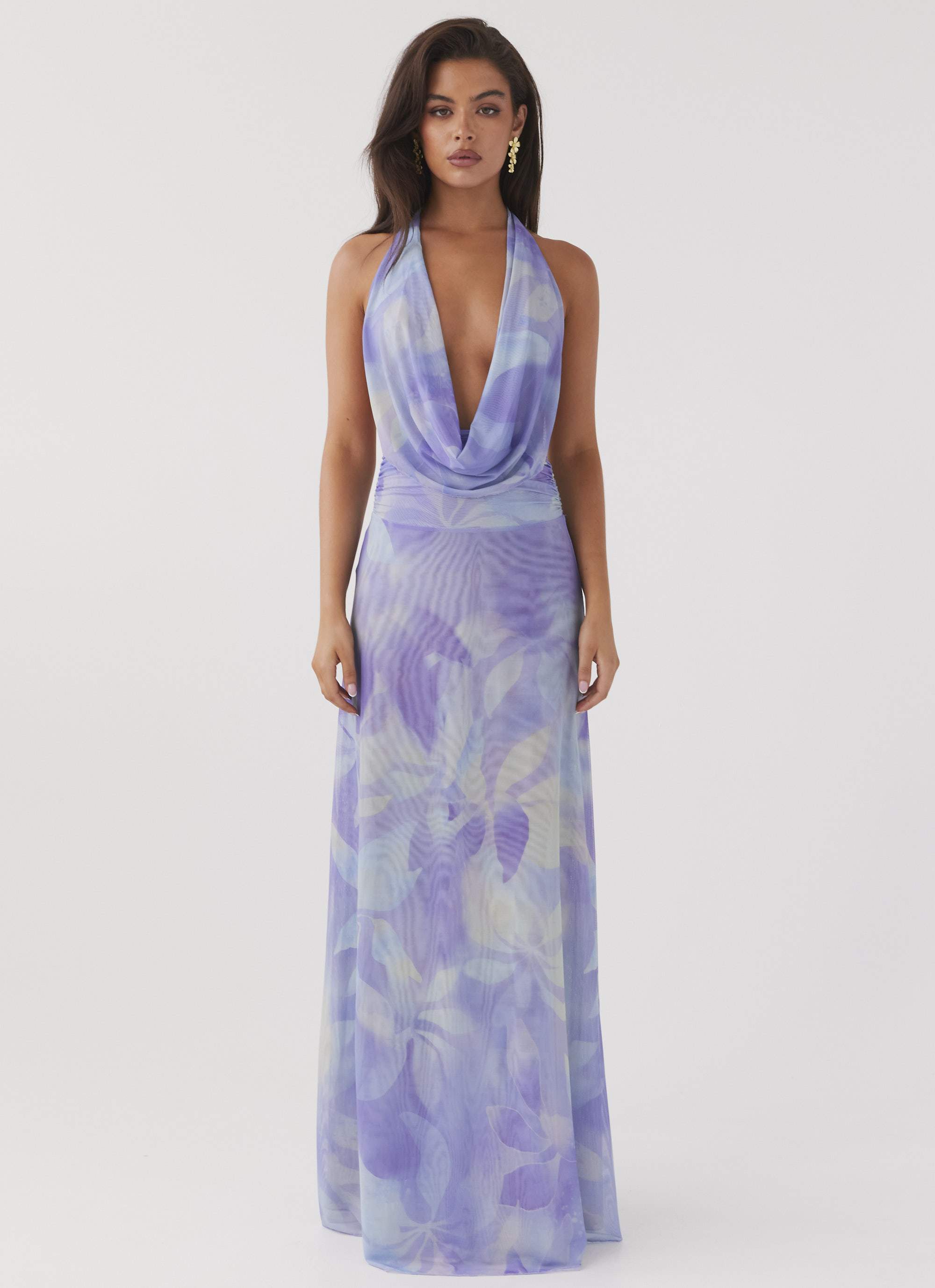 Elysia Mesh Maxi Dress - Purple Rain