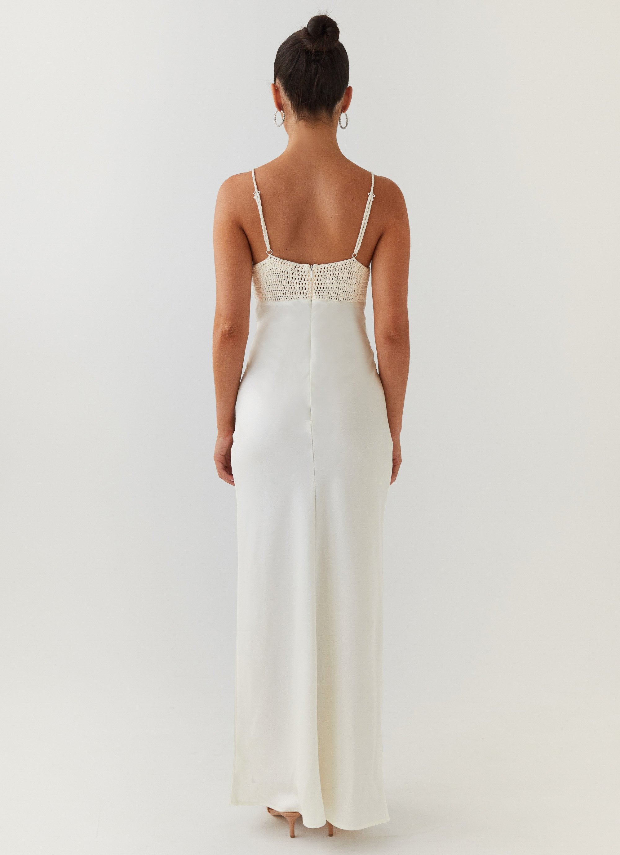 Perfect World Satin Maxi Dress - Pearl Dove