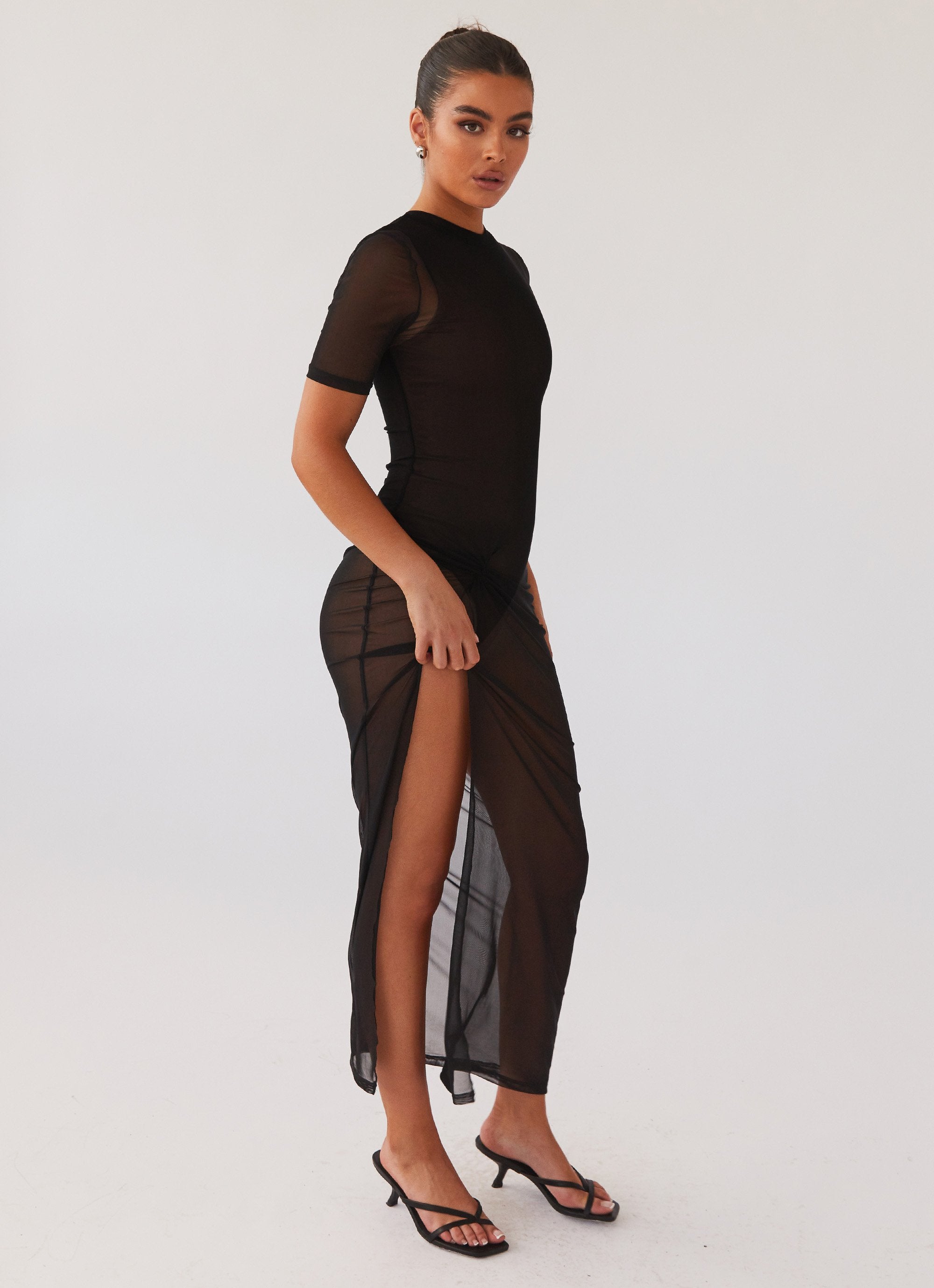 Fever Dreamer Mesh Maxi Dress - Black