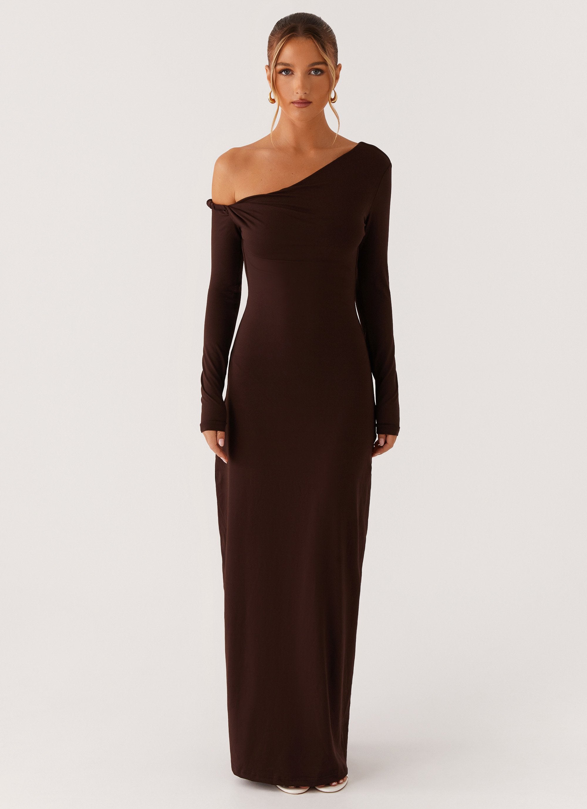 Jordana Twist Maxi Dress - Brown