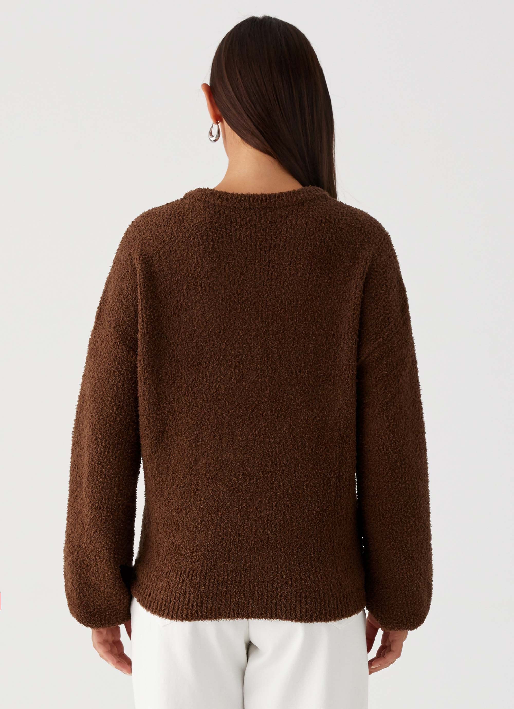 Gracie Oversized Knit Cardigan - Brown