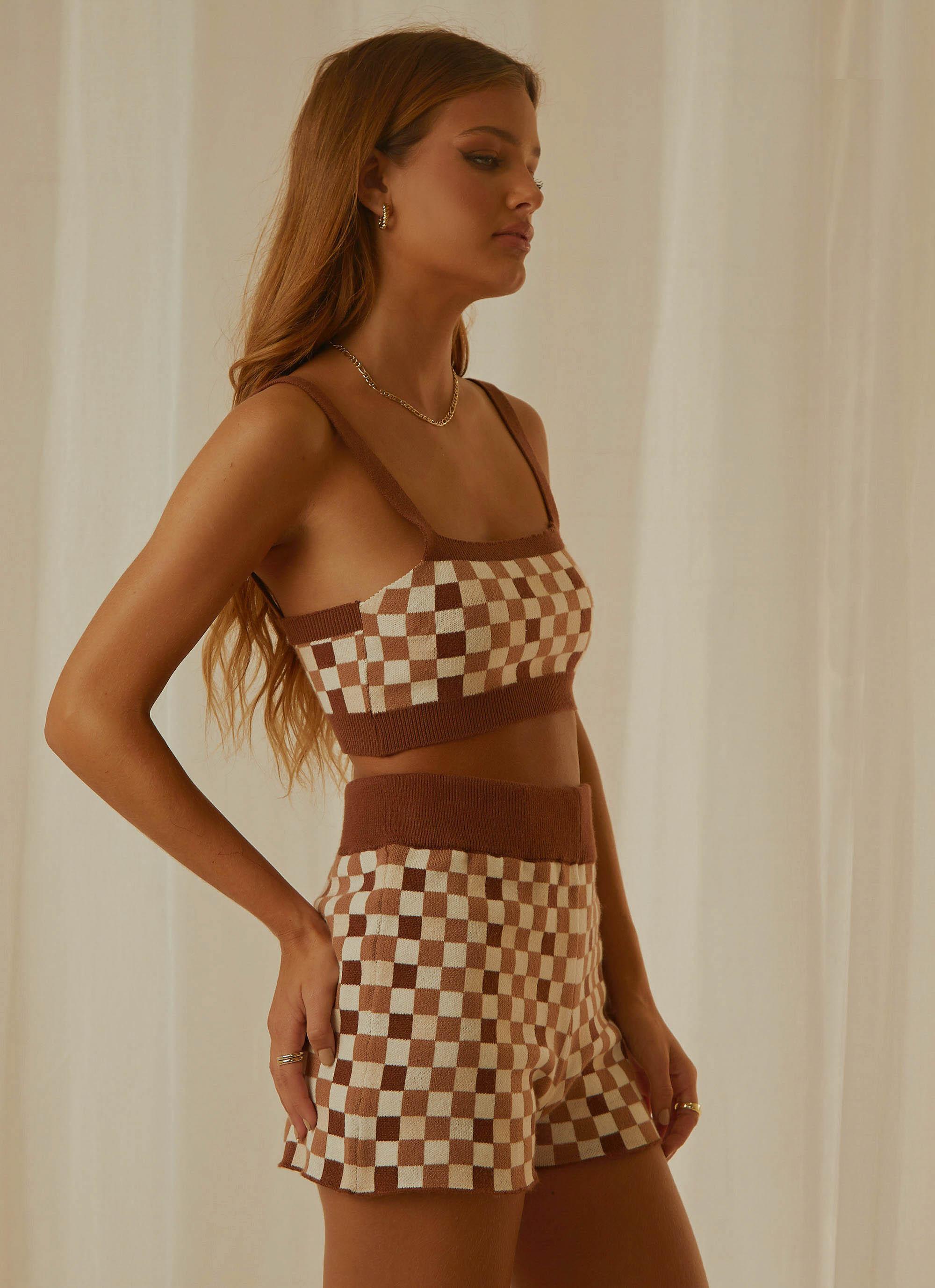 Remix It Knit Crop - Choc Check