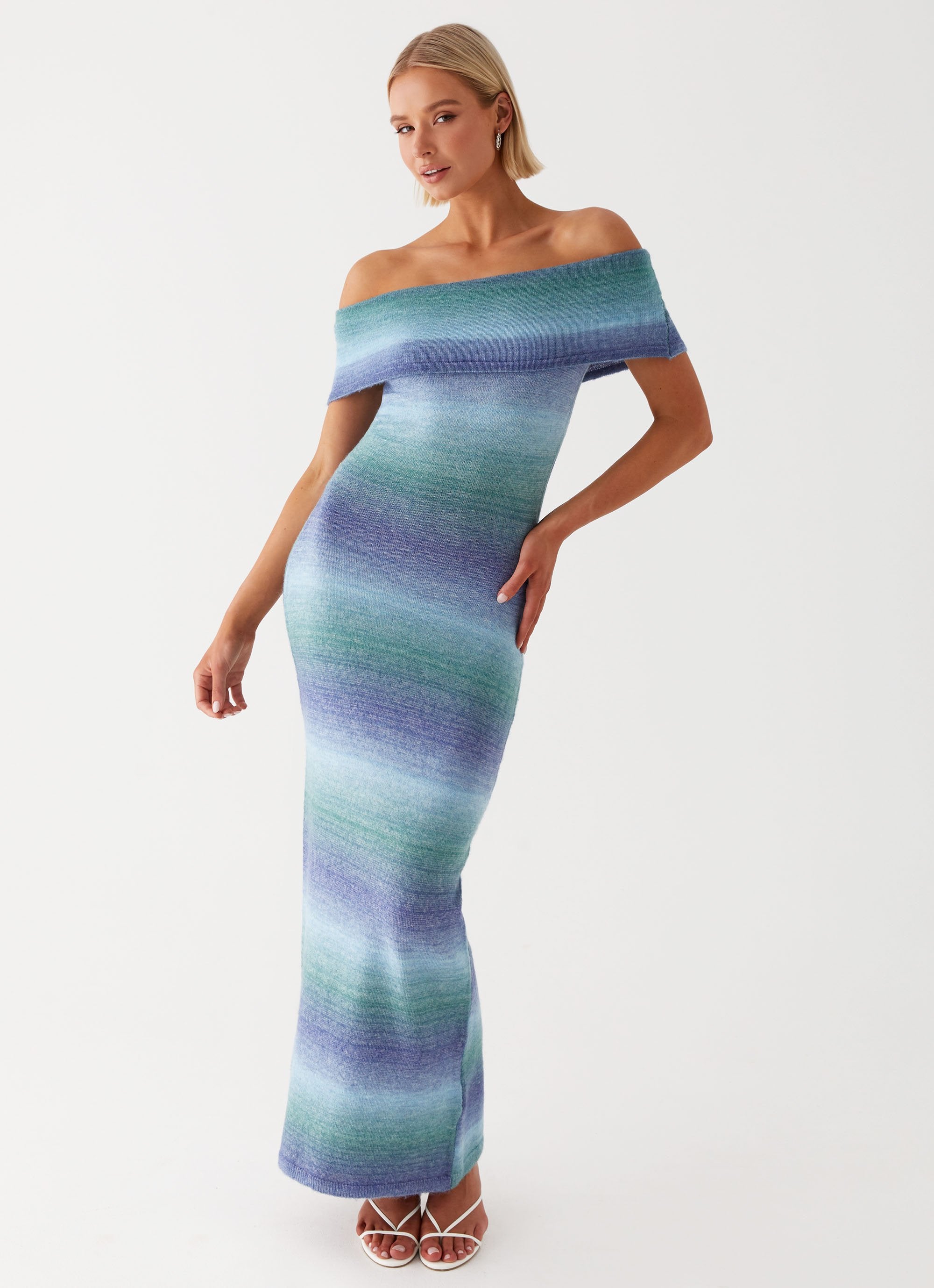 Clarity Knit Maxi Dress - Blue Ombre