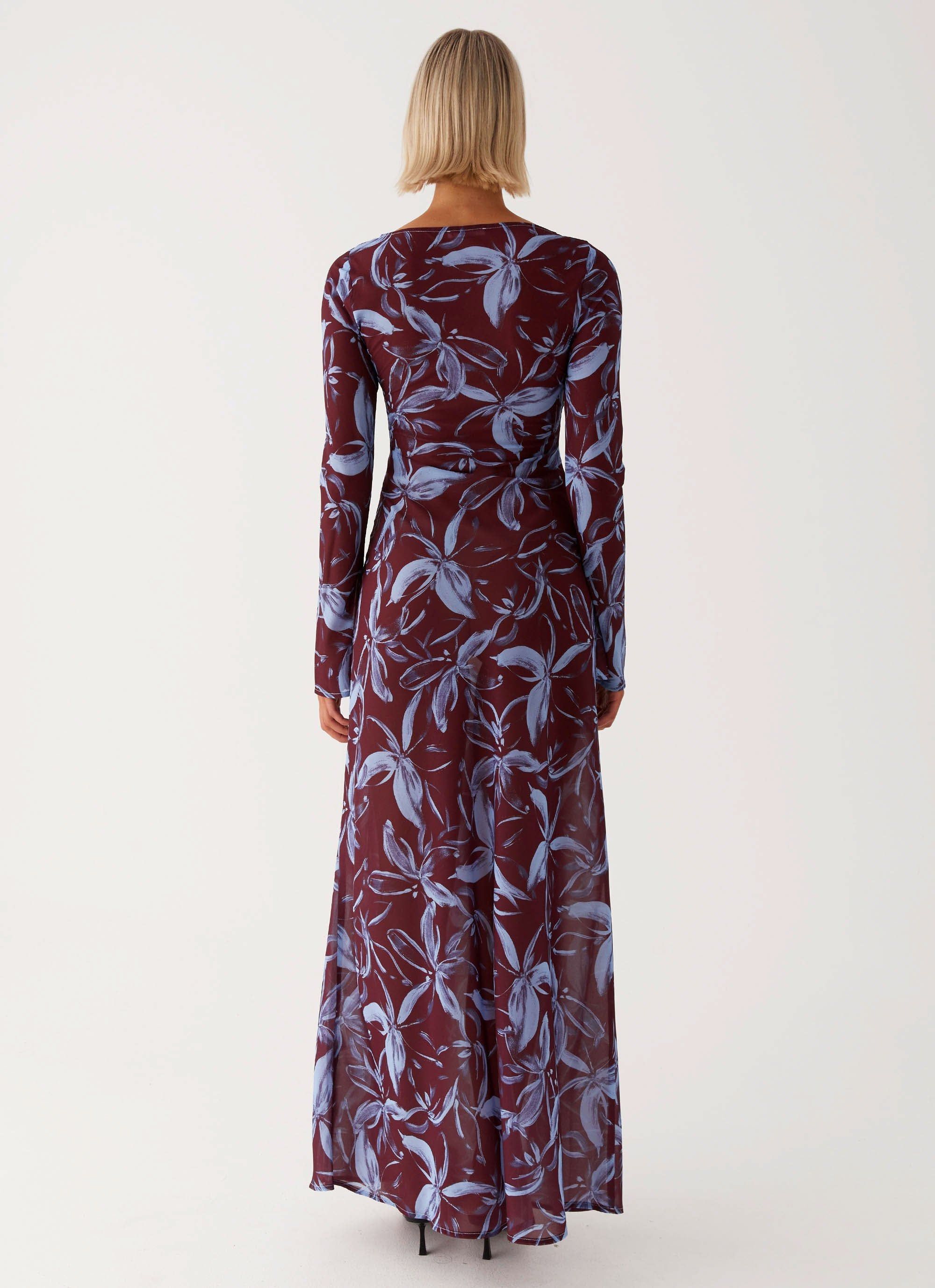 Lorde Maxi Dress - Brown Purple Floral