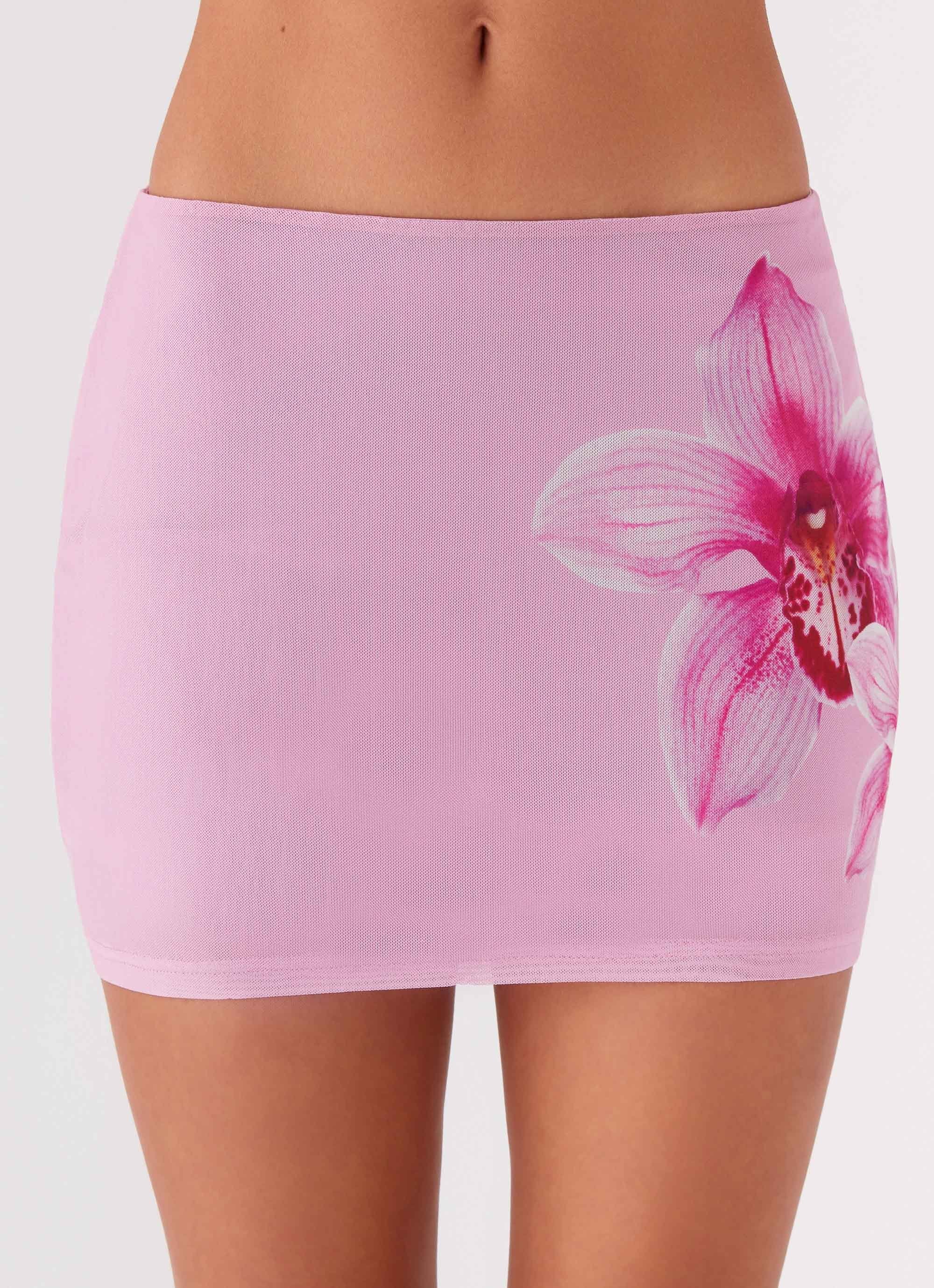 Sunset Bliss Mesh Mini Skirt - Pink Magnolia