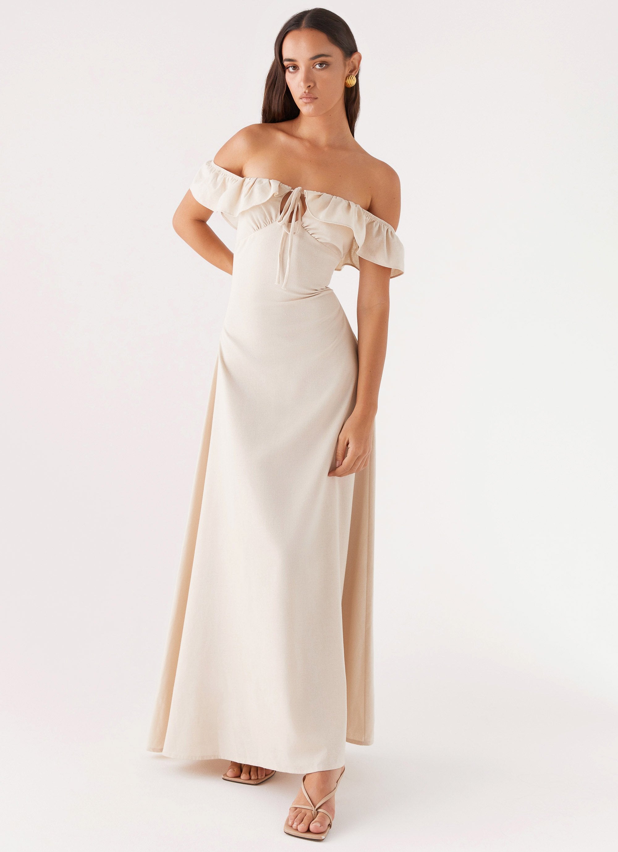 Amarosa Linen Maxi Dress - Natural