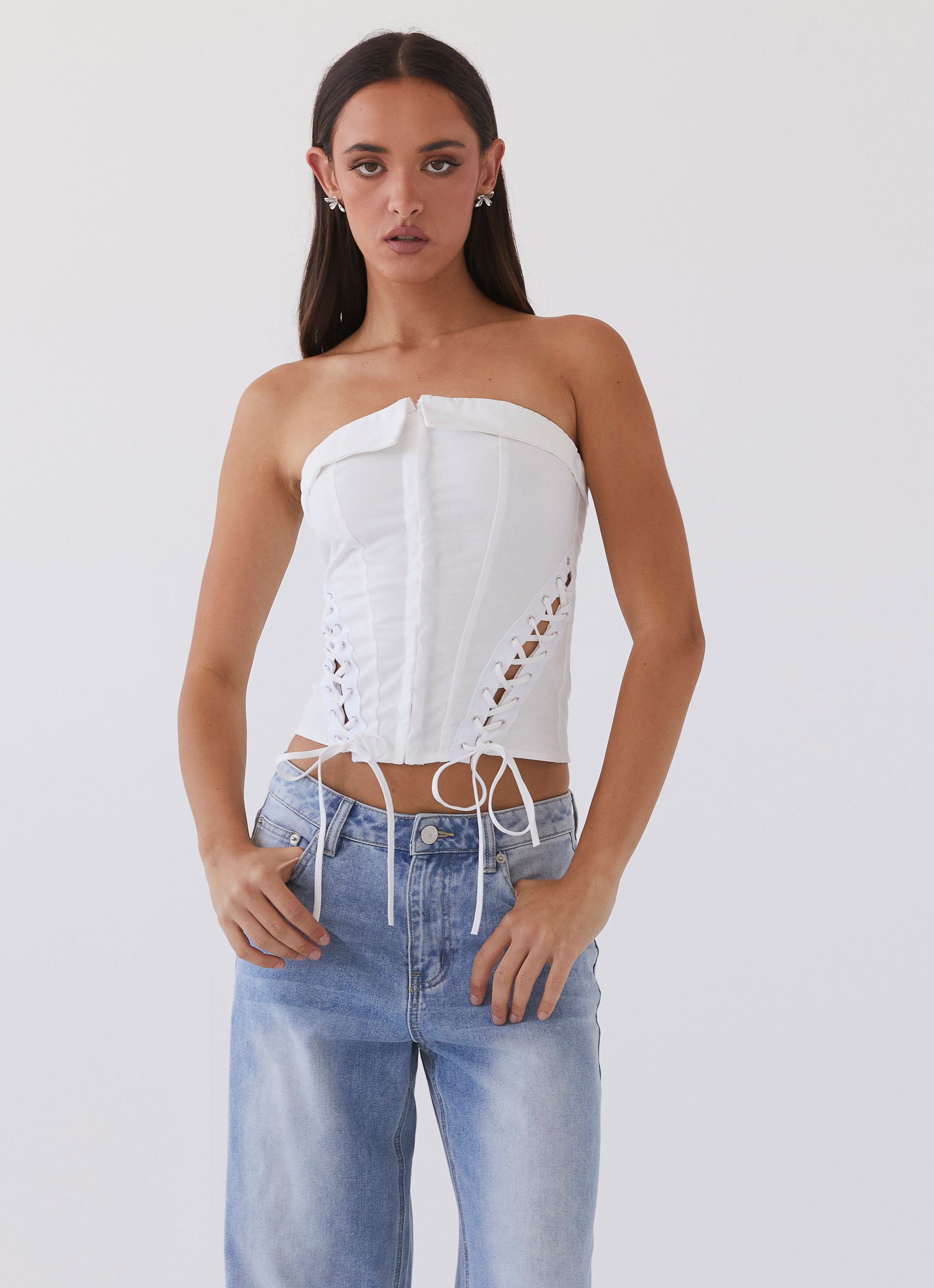 Be My Soulmate Bustier Top - White