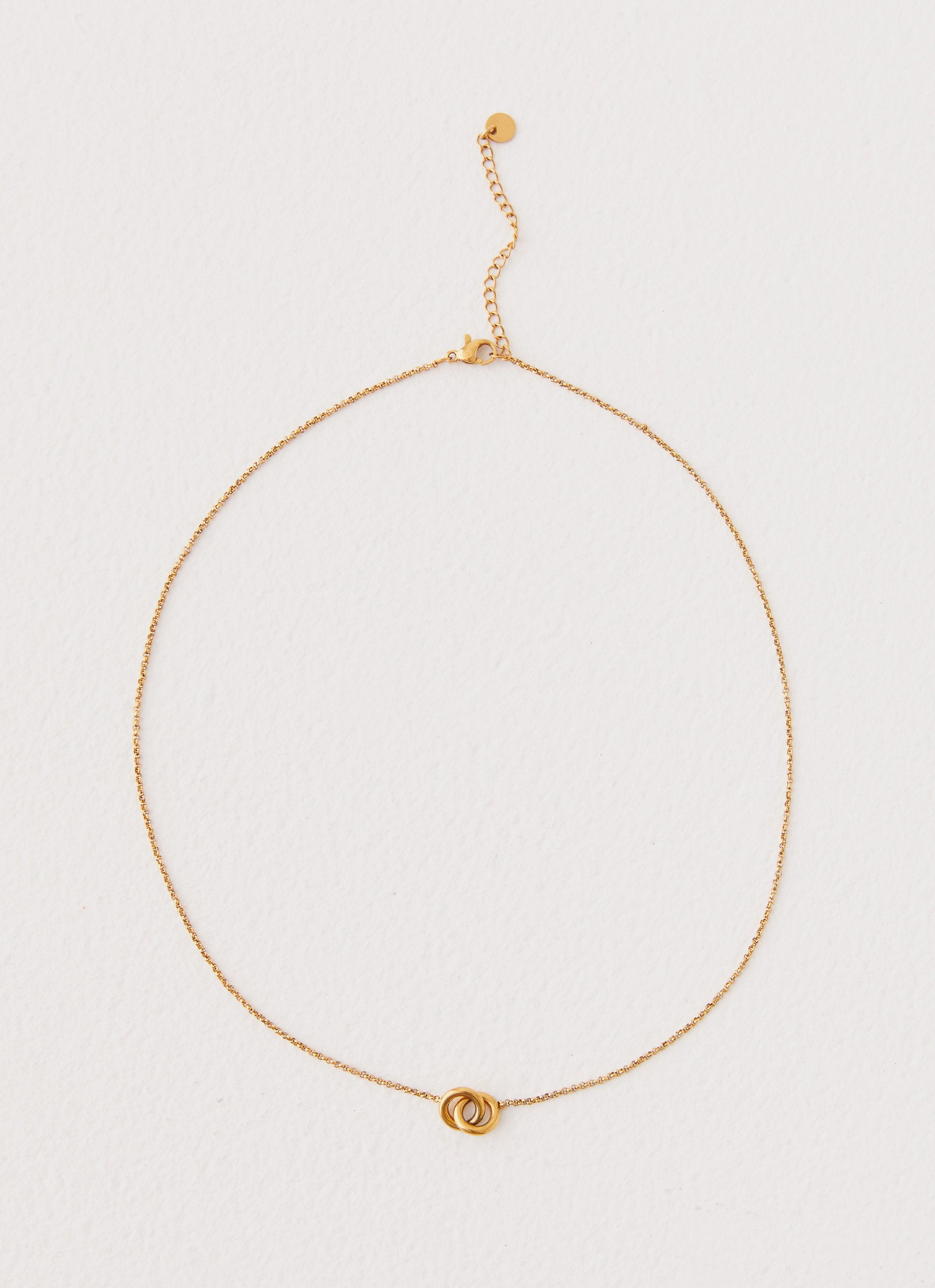 Ruby Interlocked Necklace - Gold