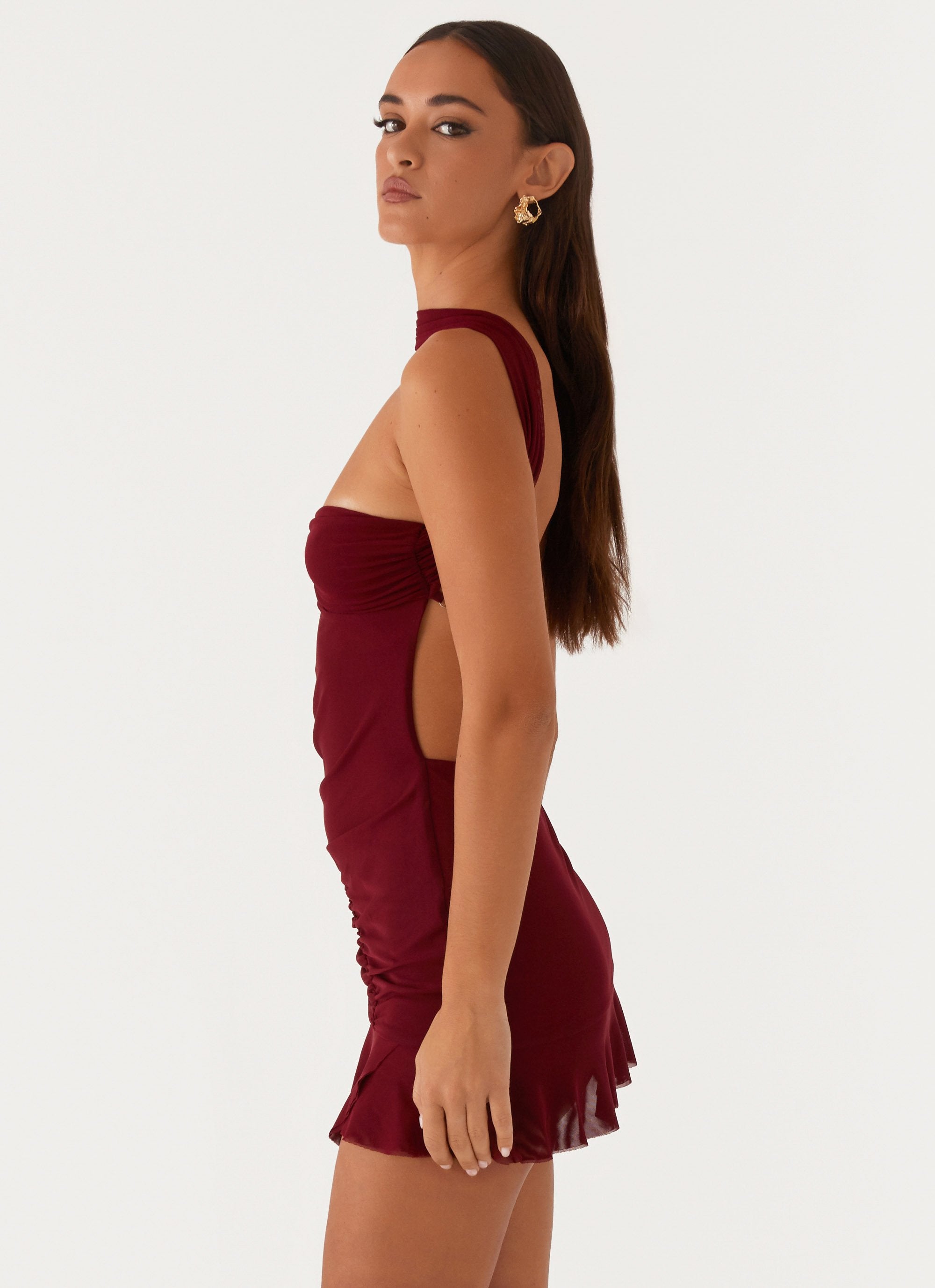 Pari Open Back Mini Dress - Mulberry