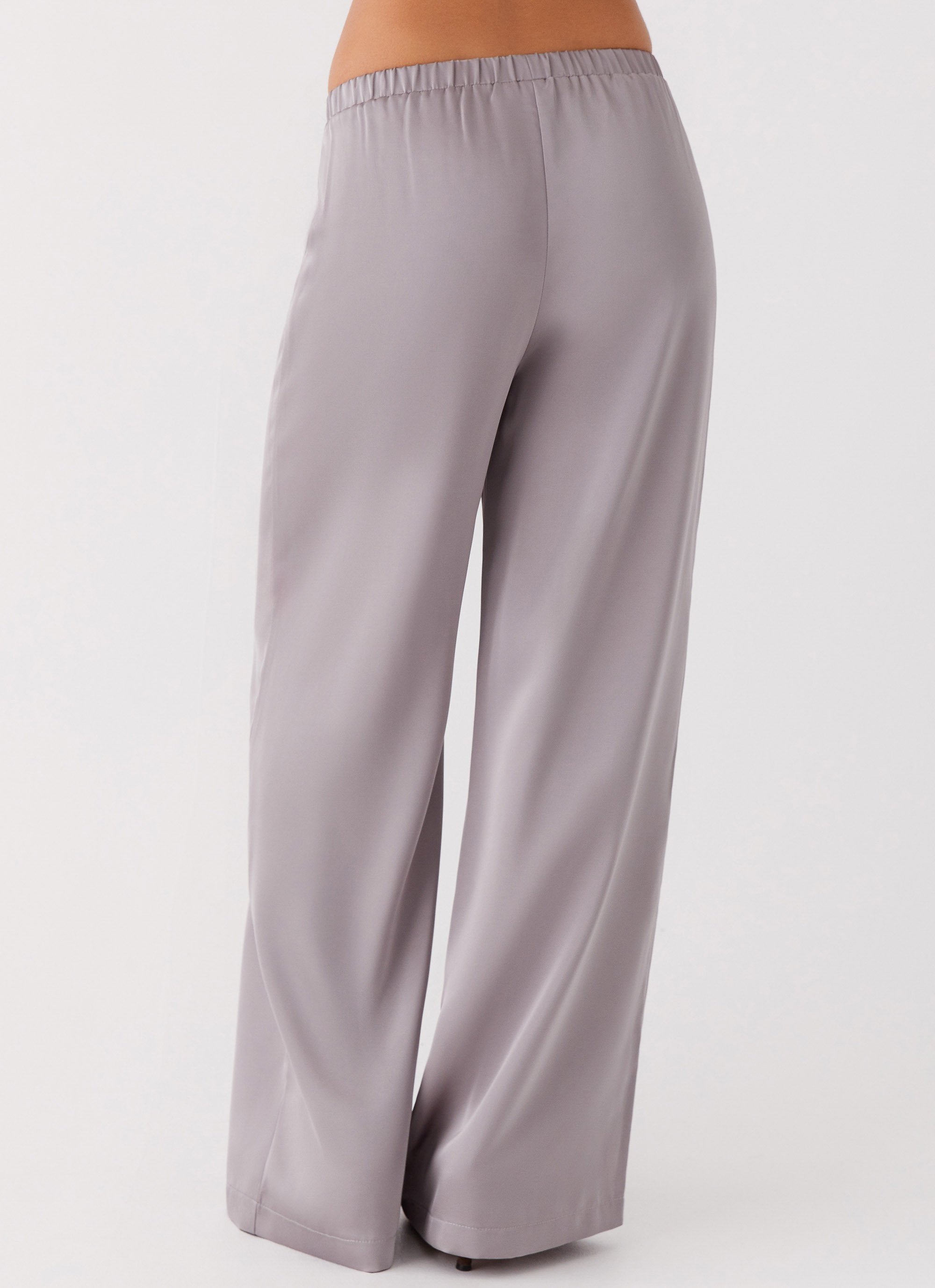 Palm Cove Satin Pants - Grey