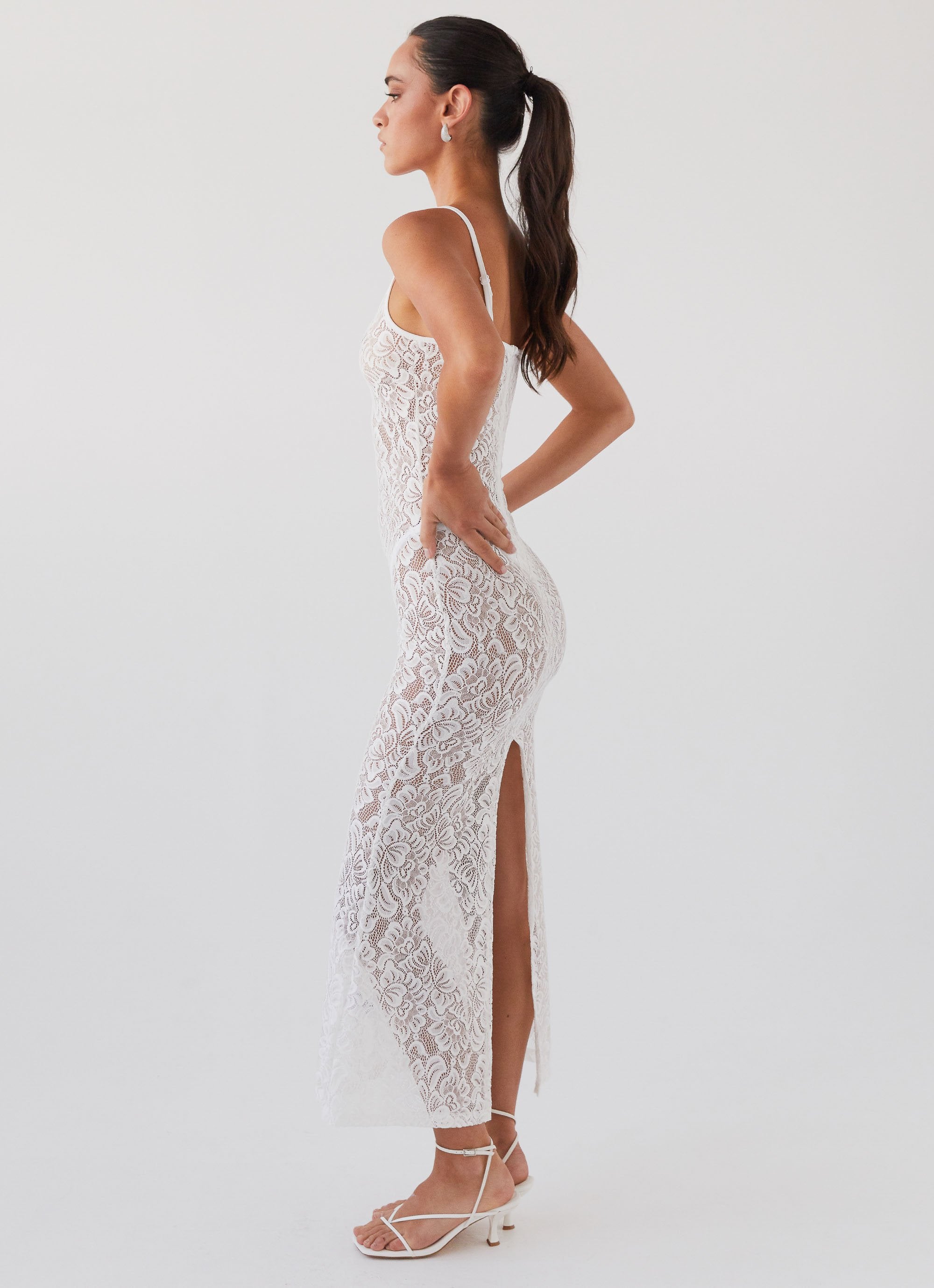 Leona Lace Maxi Dress - Snow