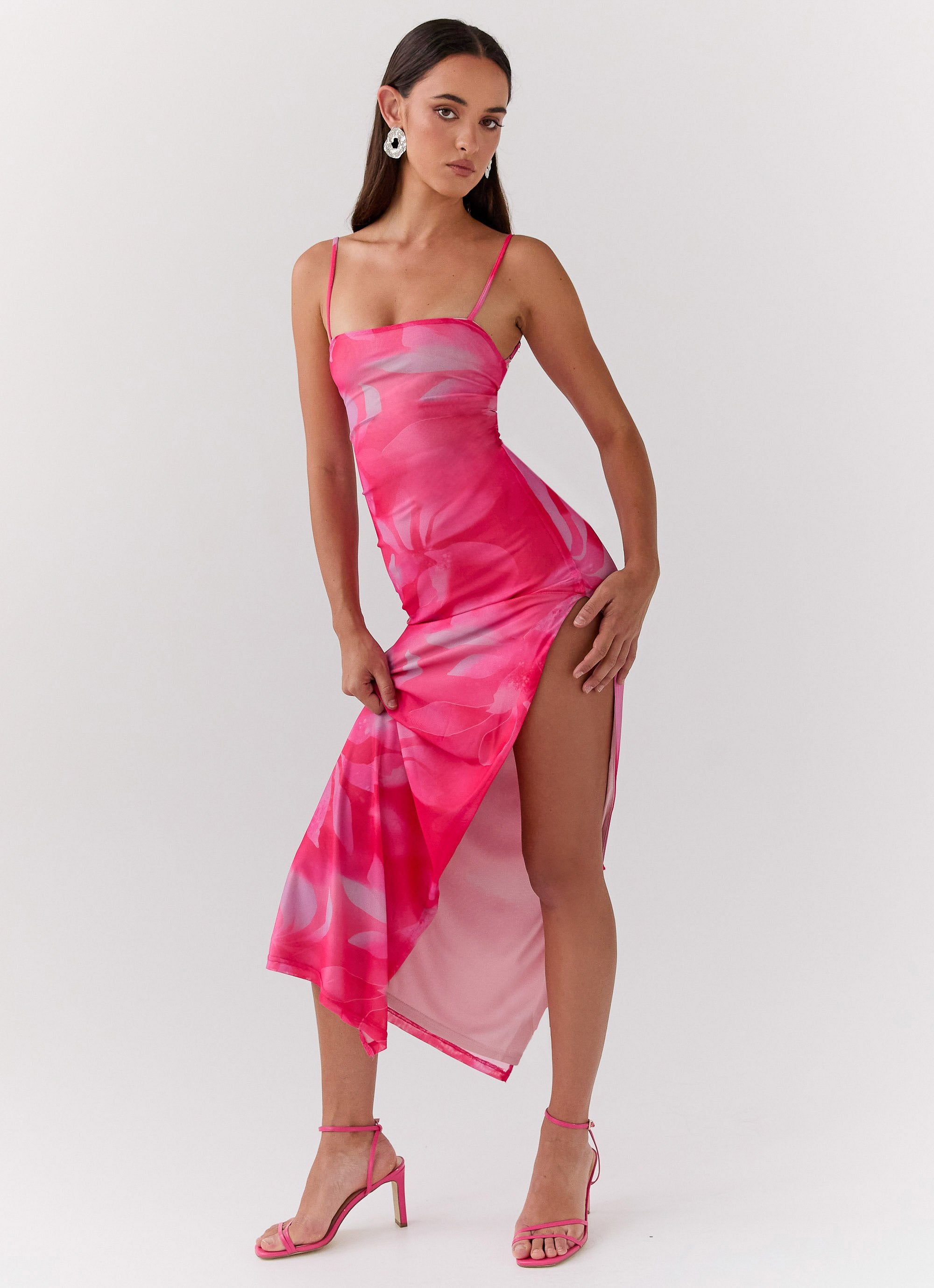 Life In Pink Maxi Dress - Abstract Bloom