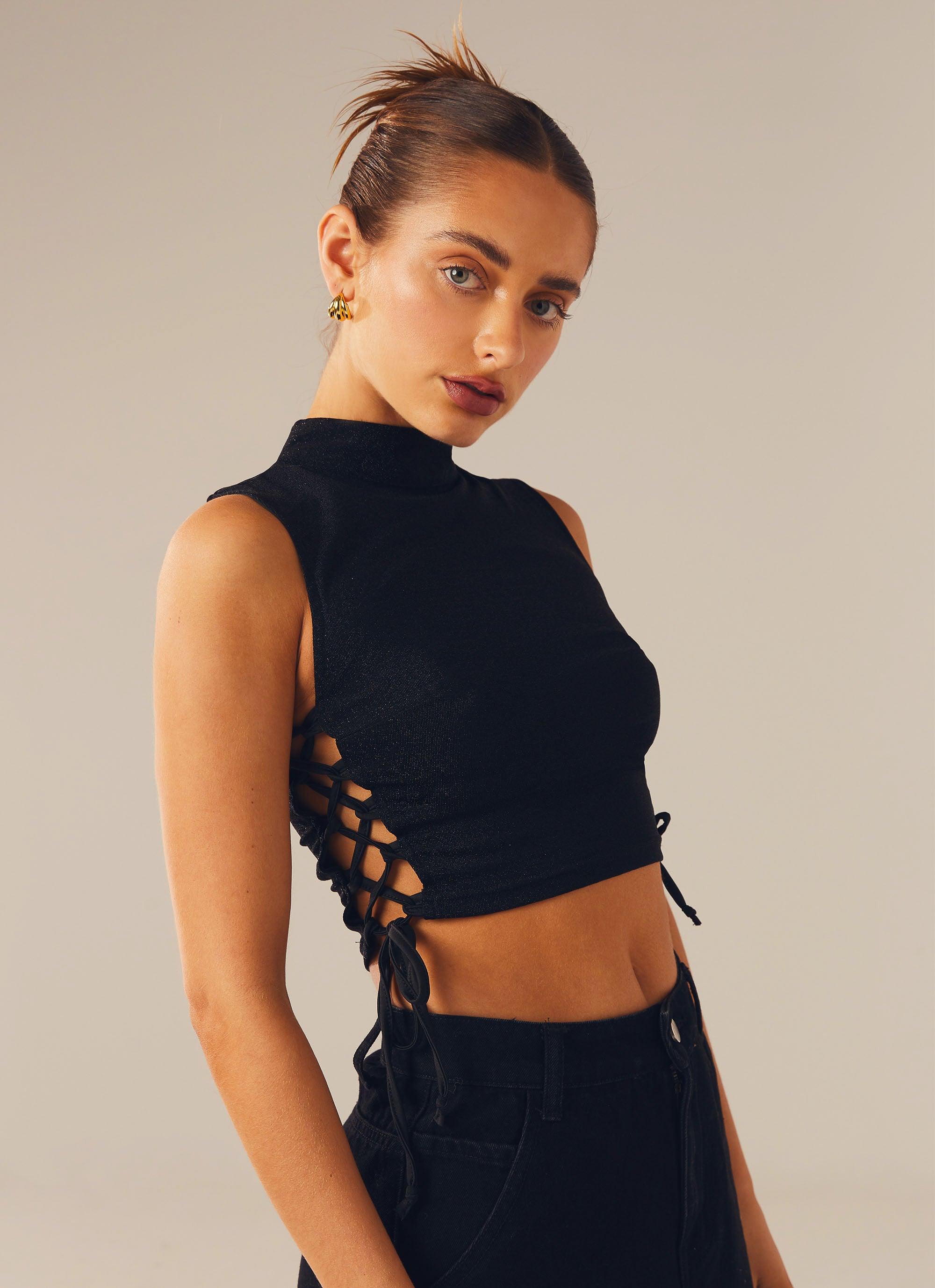 Levitate Crop Top - Black Moonlight