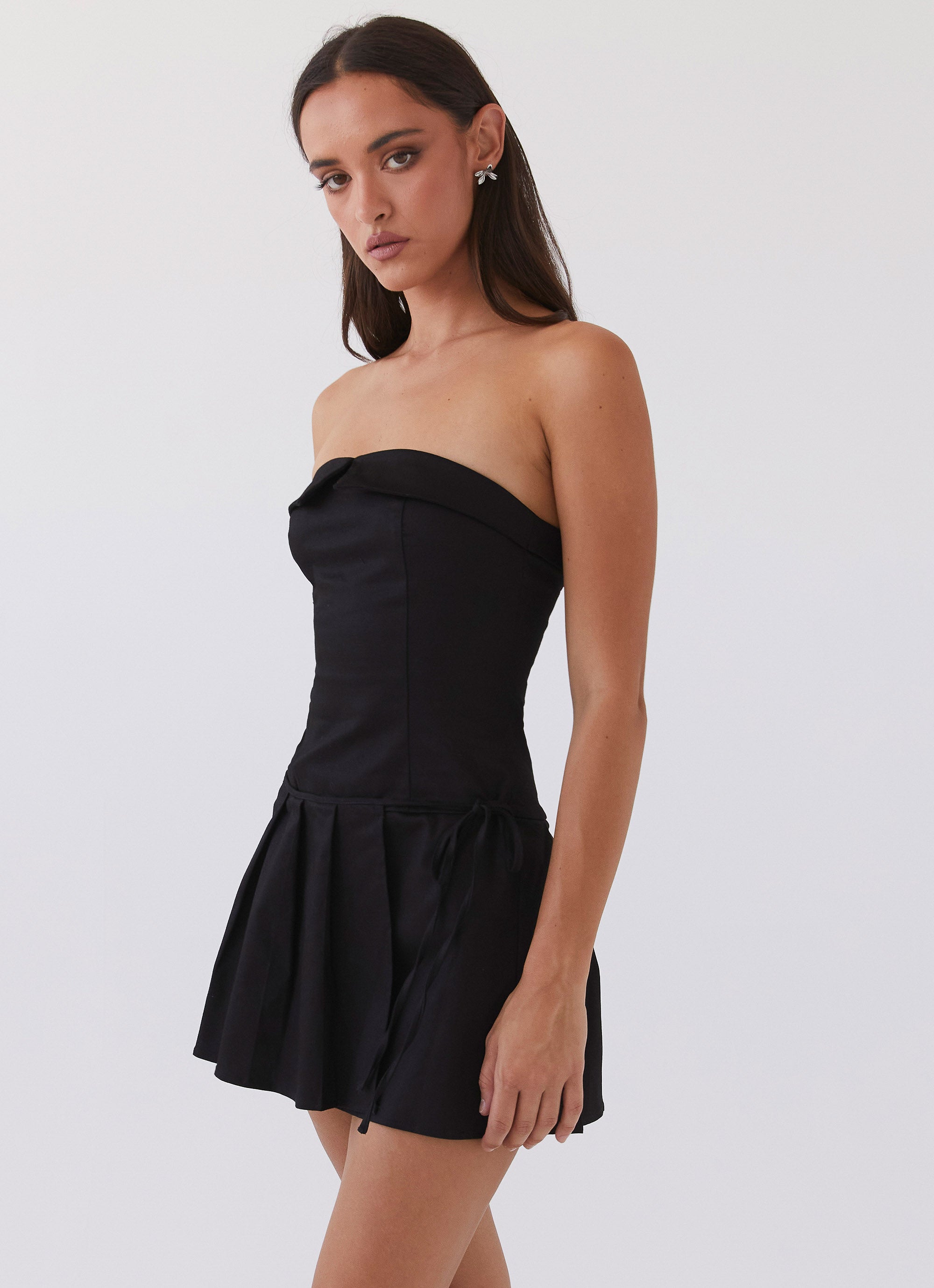 Calling The Shots Mini Dress - Black