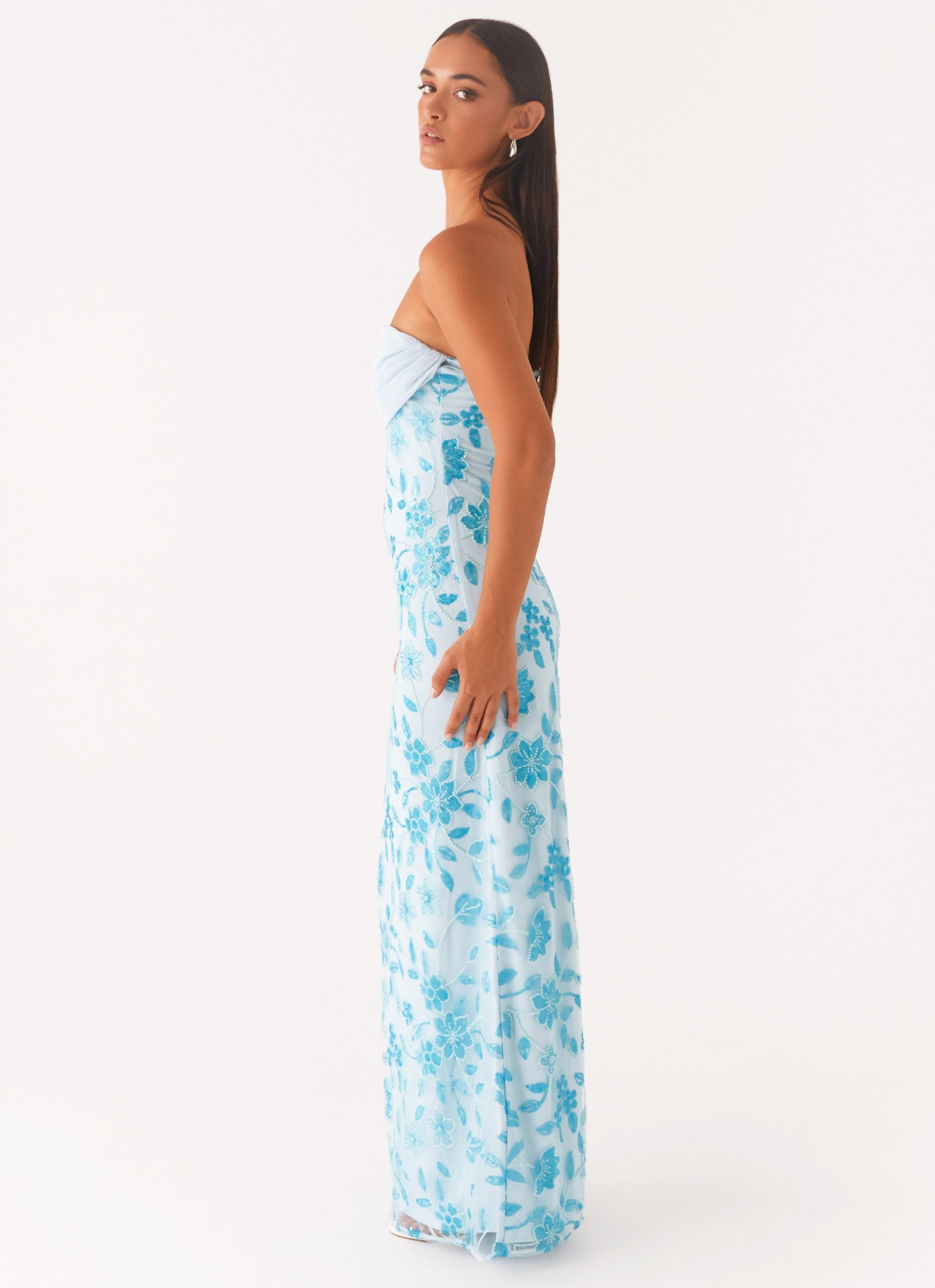 Prism Beaded Maxi Dress - Blue