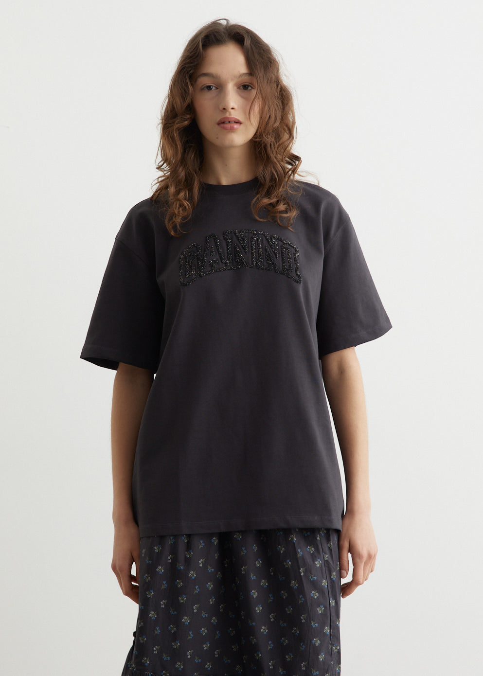 Heavy Cotton Drop Shoulder Ganni T-Shirt