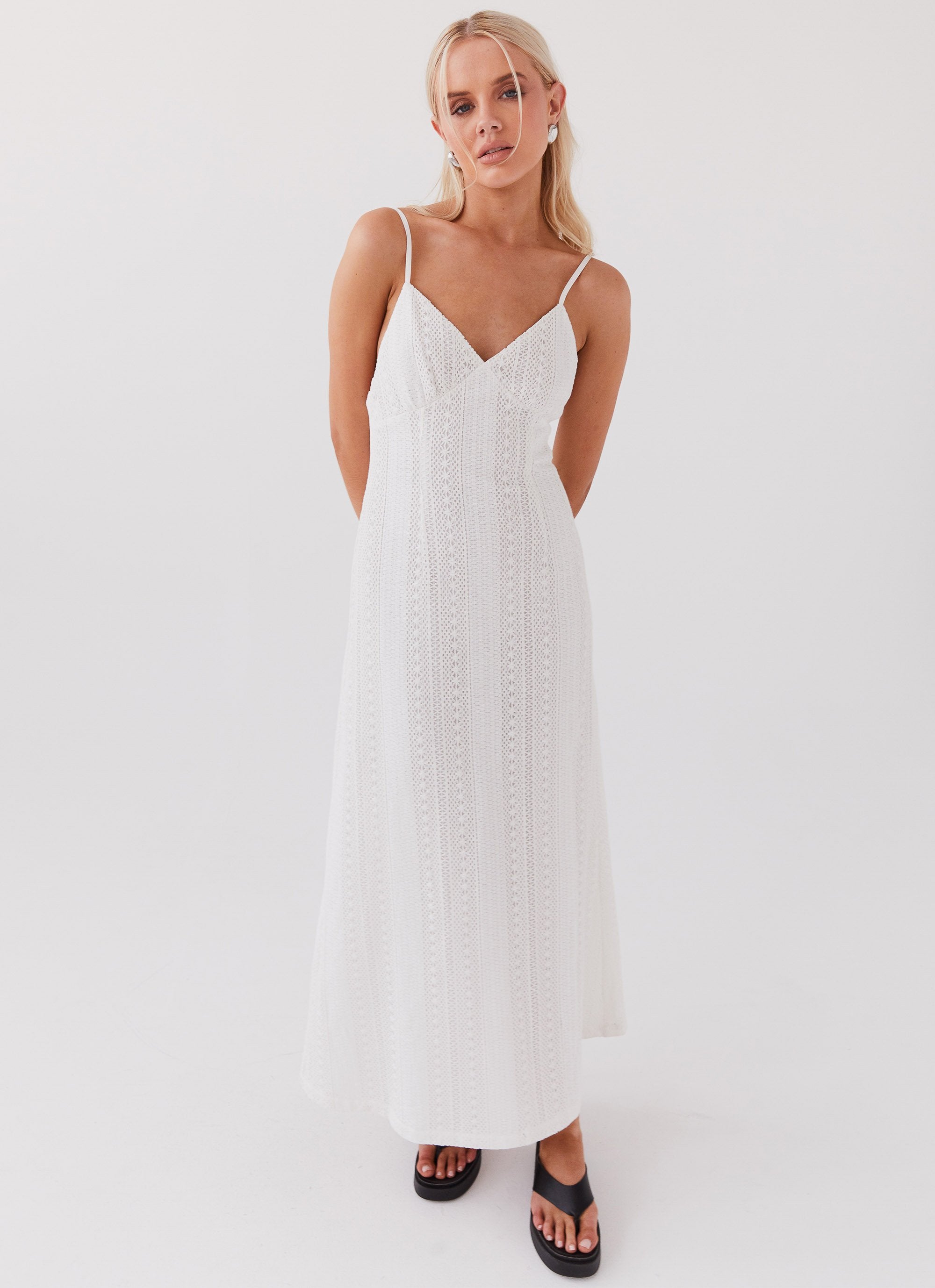 Riveria Knit Maxi Dress - White