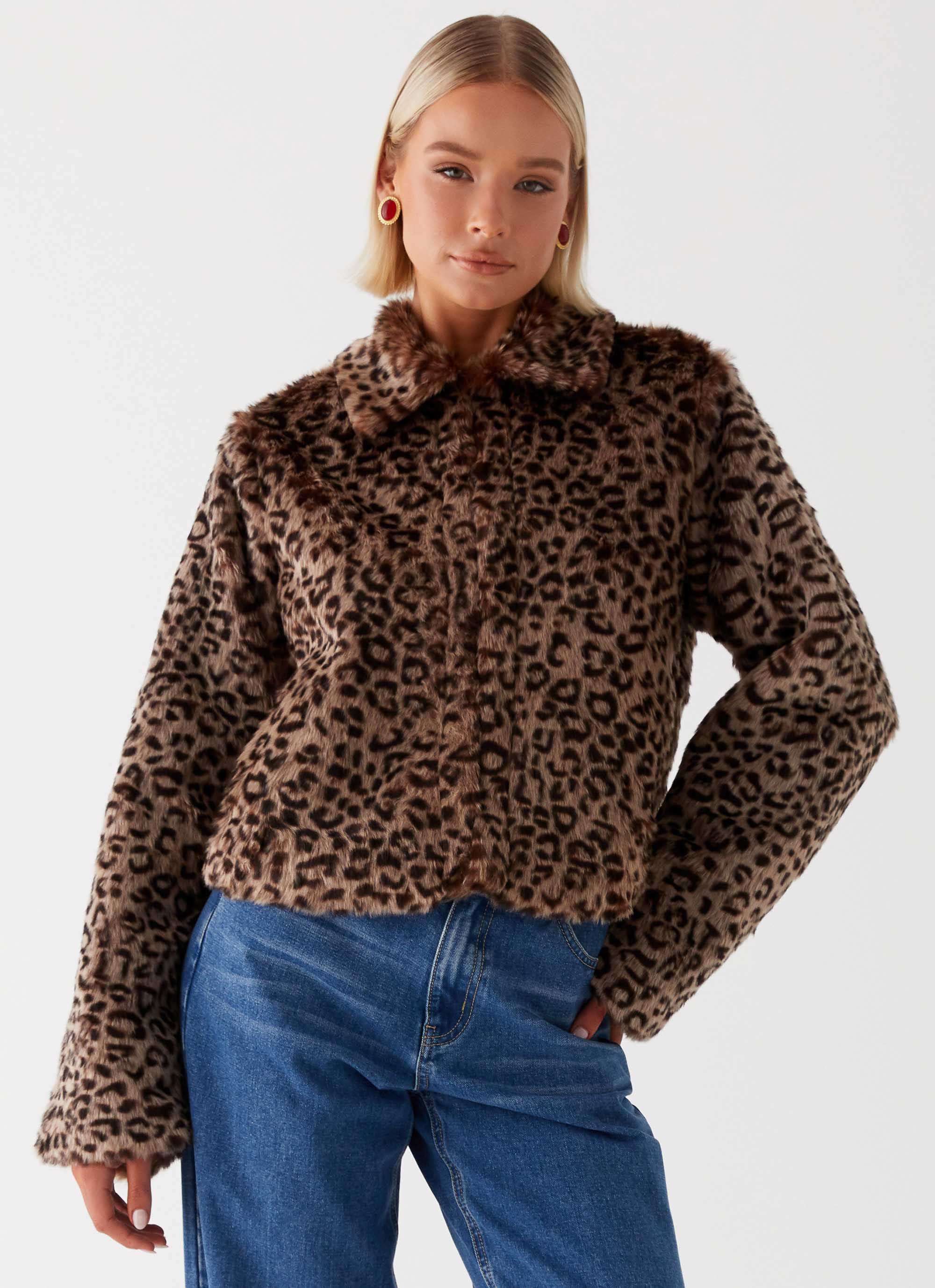 Raleigh Fur Jacket - Leopard