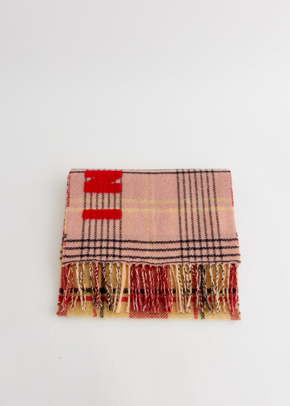 Double Check Logo Wool Scarf