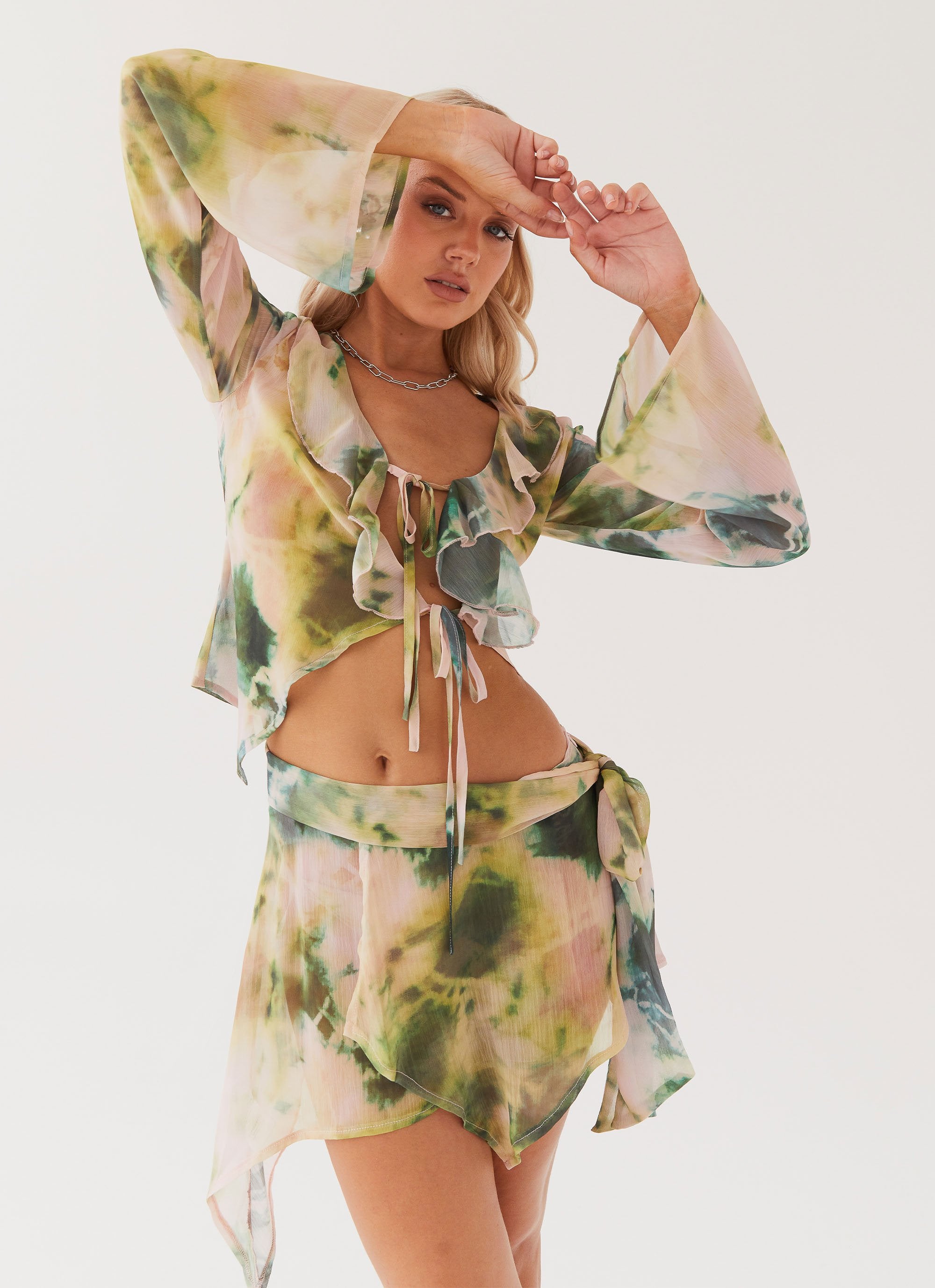 Sariah Tie Long Sleeve Top - Rainforest