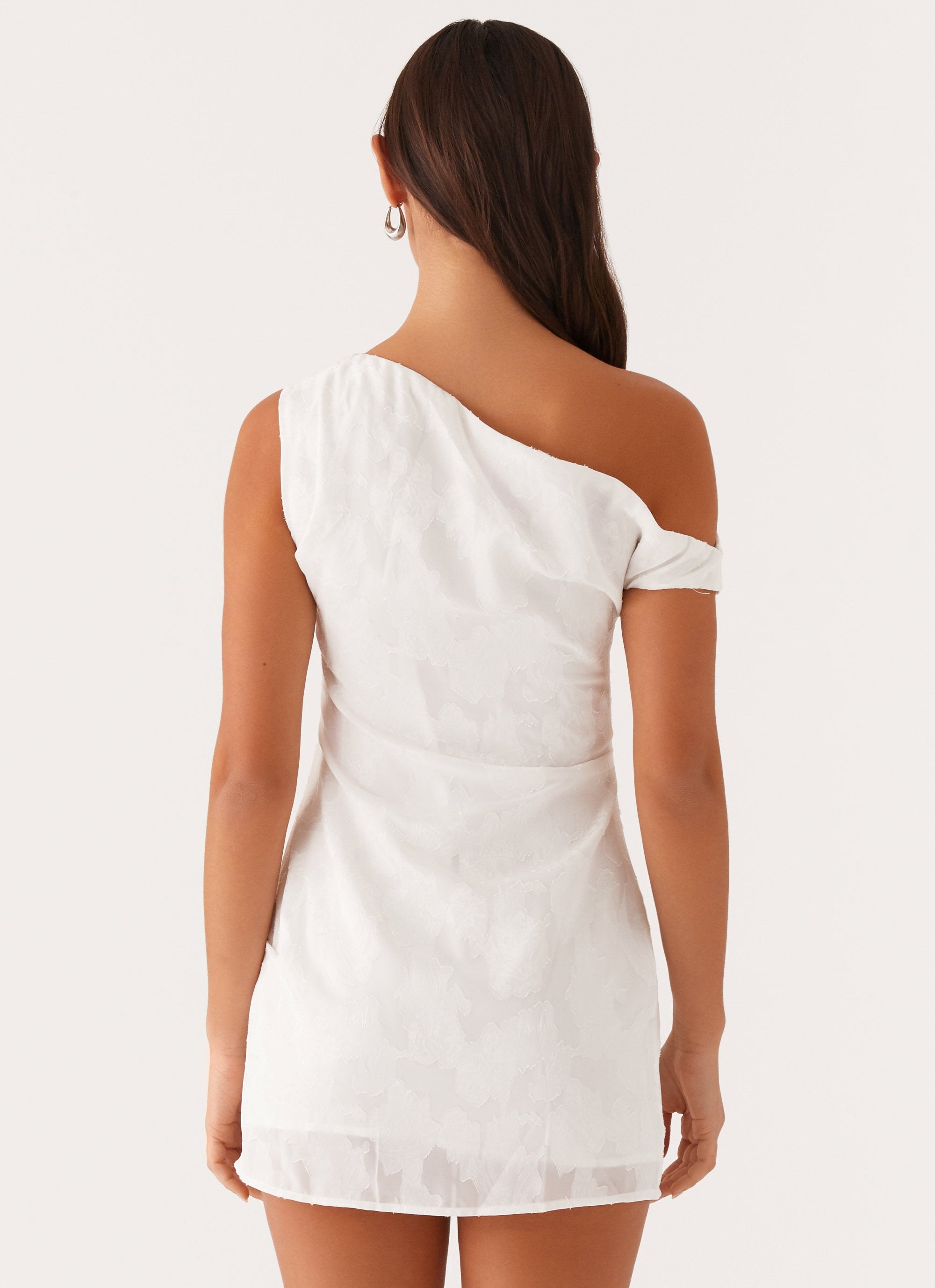 Channing One Shoulder Mini Dress - White